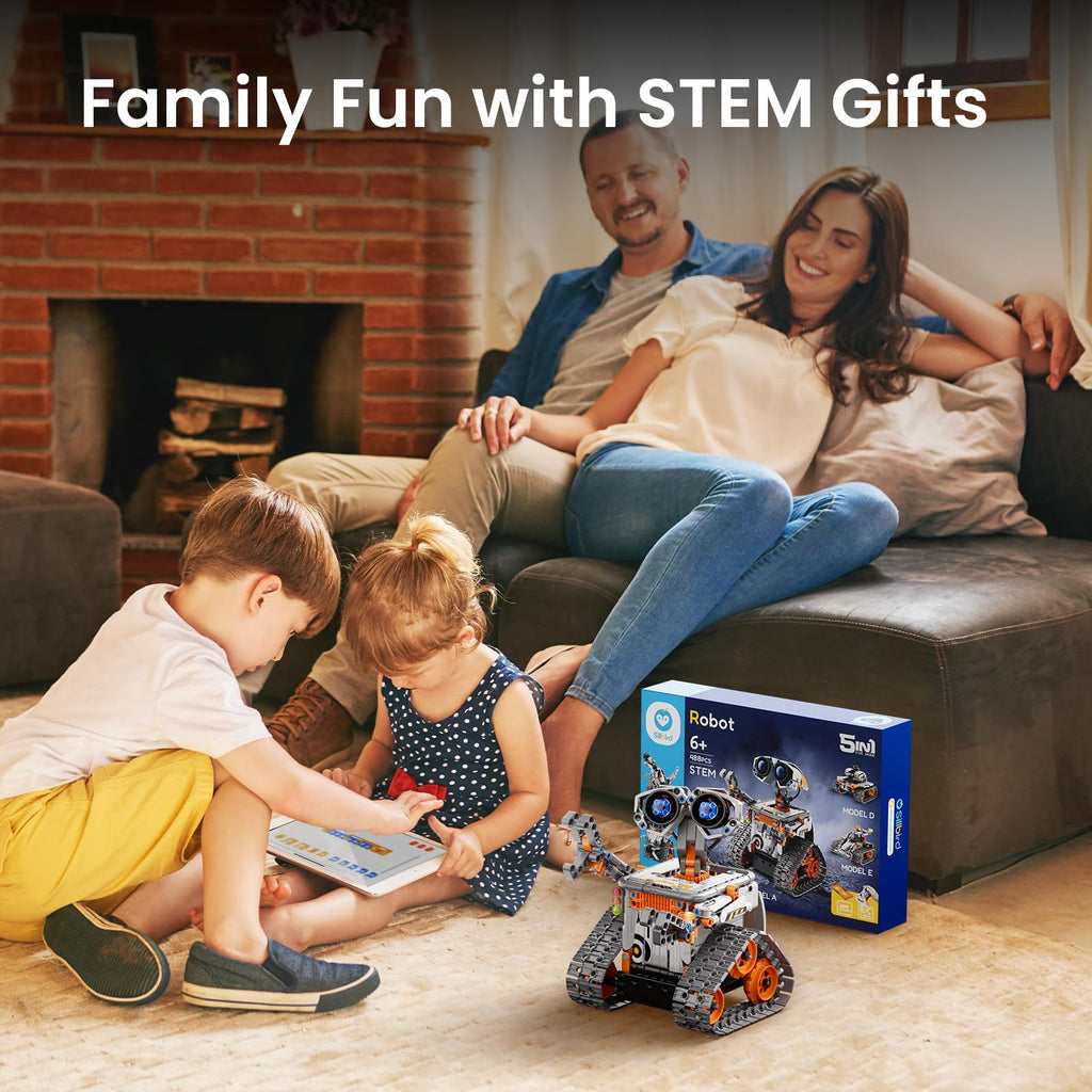 Sillbird Robot Building Kit with Remote Control STEM Gifts for Boys Age 8-13, Coding Robotic Toys for Kids Birthday, Buildable 5in1 Models with 488 Pieces