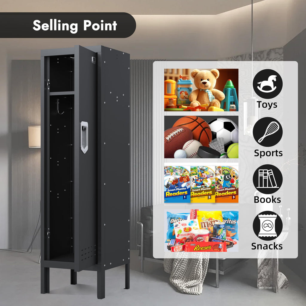 BUTISOW Metal Lockers - 66" Height Steel Lockers for Employees with 5 Door Storage Locker with Card Slot for Employees Gym School Home Office Garage - Assembly Required