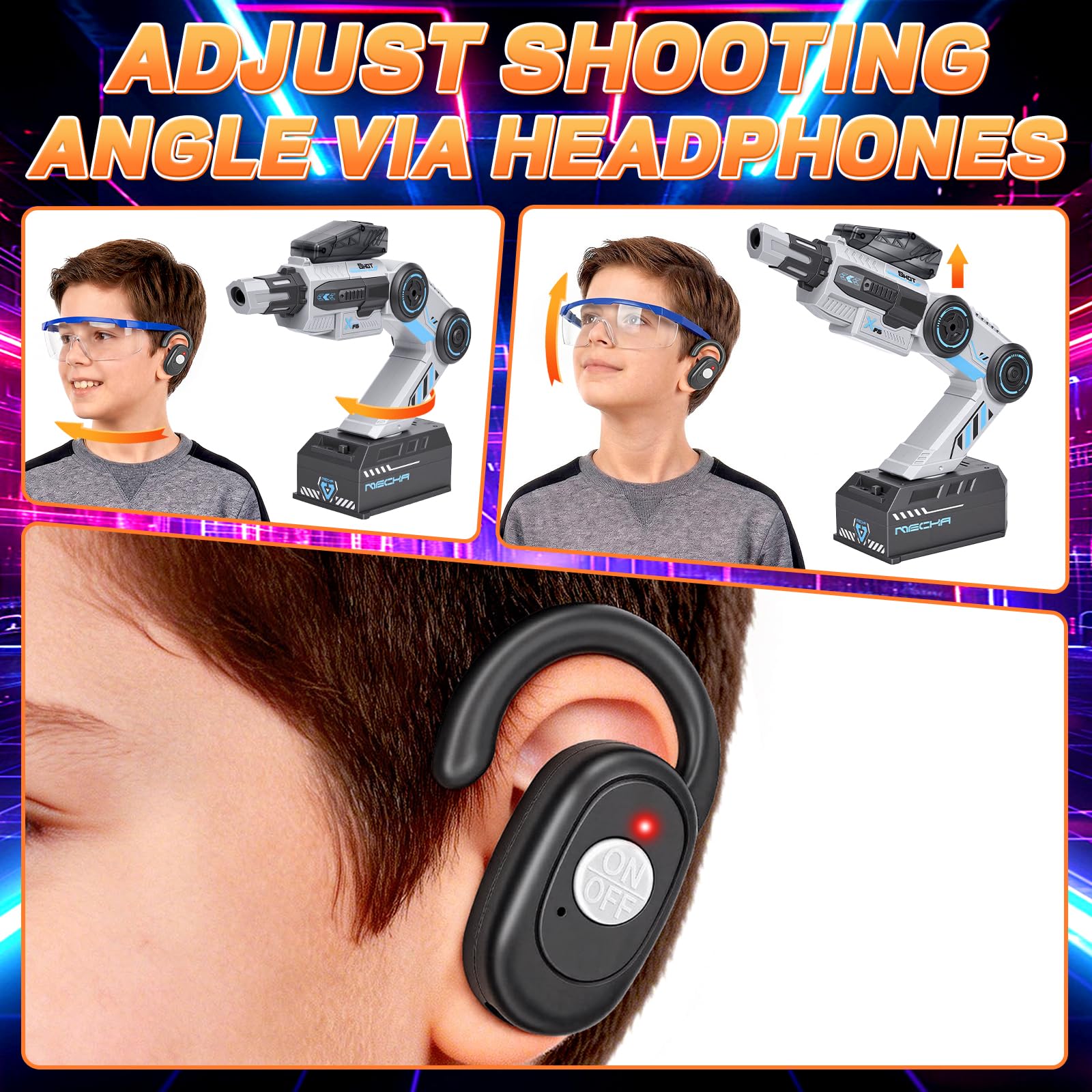 Smart Tracking Mechanical Arm Toy, Cool Inductive Robot Arm Tracking Blaster, Shoulder Mounted Robot with Remote Control (1000 PCS Water Bullets)