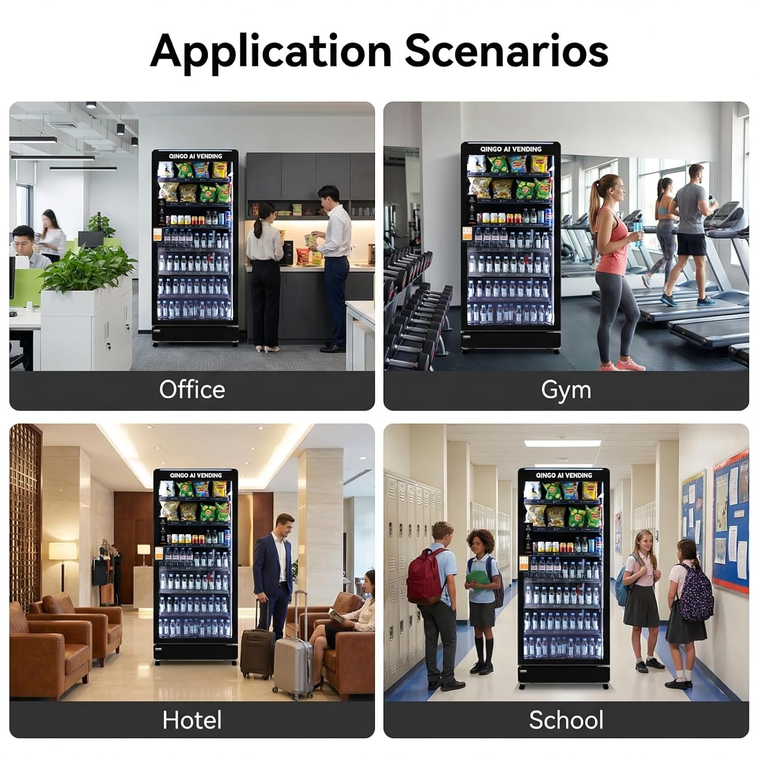 Smart Vending Machine for Sale, Commercial Cashless Snack & Drink Combo, 20.5 Cu.Ft with Credit Card Reader, AI Touchscreen & Remote Control, Ideal for Office Gym Apartment Hotel (US Warehouse)