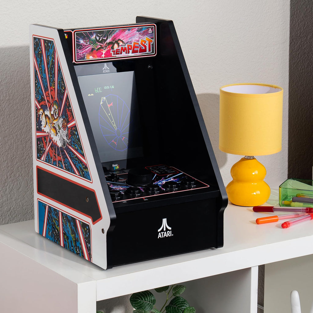 Arcade Classics - Atari Asteroids Counter Series Game Machine, 5 Games, 8" Liquid Crystal Screen - Mini Cabinet, Portable Gaming, Retro, Countertop Console, Basement Decoration, Man Cave