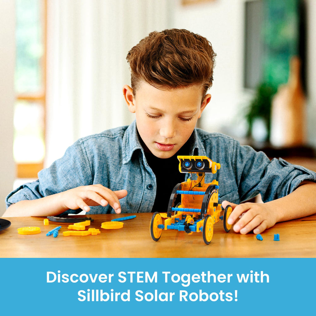 Sillbird 12-in-1 Solar Robot Building Kit STEM Gift for Boys Aged 8-13, DIY Science Educational Robotic Toys for Kids Teens Birthday, Powered by the Sun with 190 Pieces