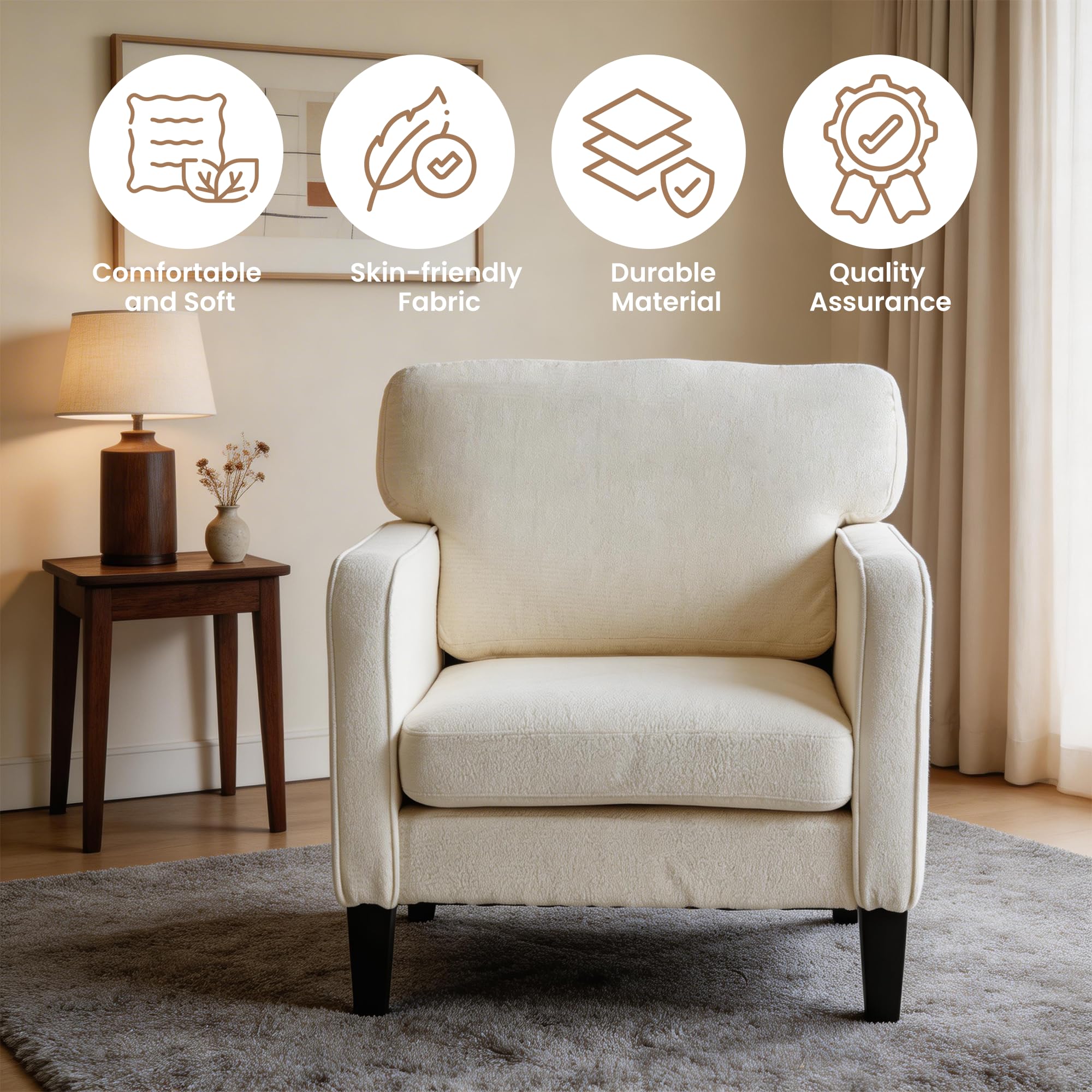 Simple Deluxe Massage Recliner Chair - Adjustable PU Leather Recliner, Luxe Reading Chair & Sofa Chair for Living Room Chairs or Bedroom Chair, Small Recliner for Home Theater, Black