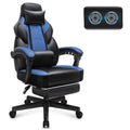 Gaming Chair for Adult, Computer Chair with Footrest Video Game Chair Big and Tall Gaming Chair with Massage Lumbar Support, Adjustable Height and 360° Swivel Seat(Grey)