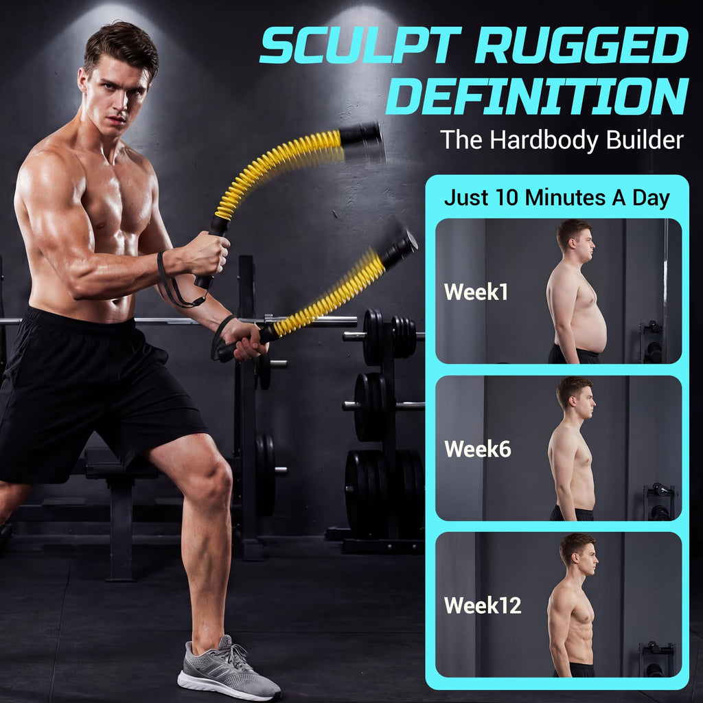 Cordless Battle Ropes for Home Gym & Apartment-Portable Ropeless Battle Ropes for Strength Training, HIIT & Full Body Exercise Includes Workout Guide & Storage Bag