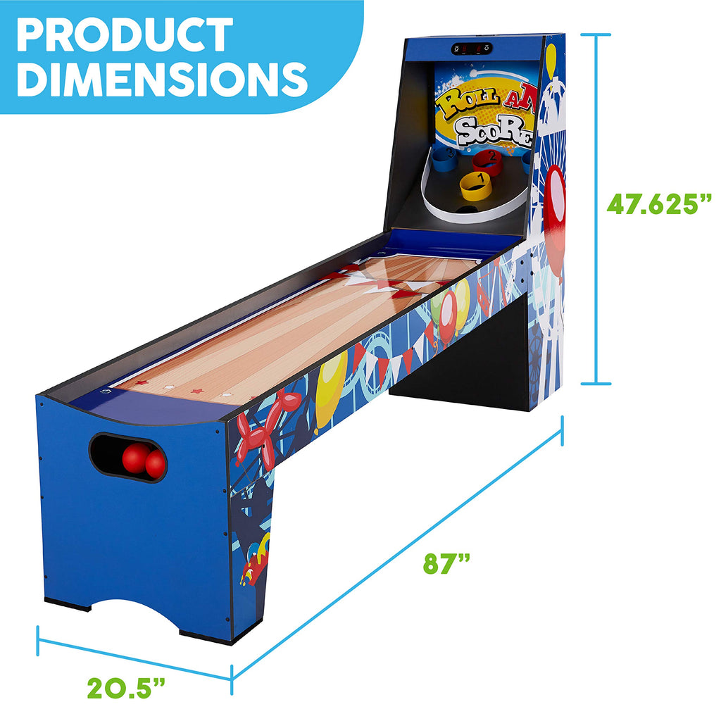 MD Sports Roll & Score Arcade Game, 87" Durable Electronic Scoring with Sound Effects and Game Balls, Perfect for Family Game Rooms
