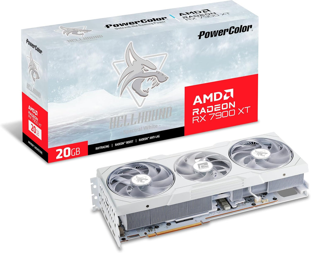 PowerColor Hellhound Spectral White AMD Radeon RX 7900XT Graphics Card 20GB GDDR6