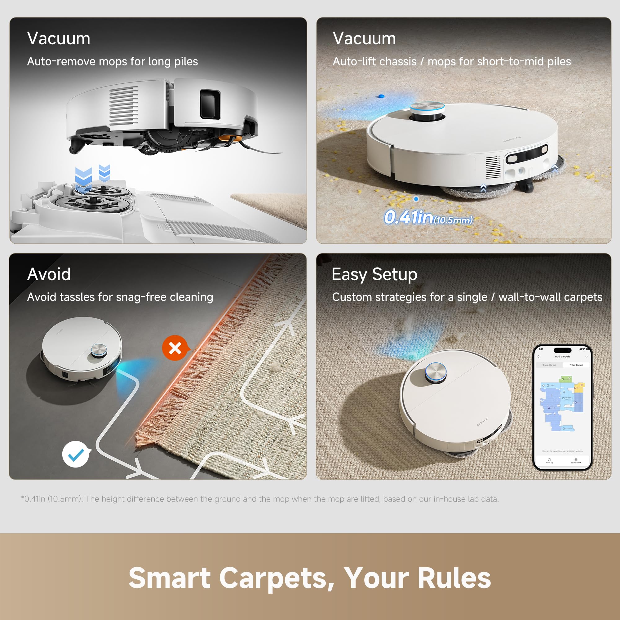 DREAME X60 Max Ultra Complete Robot Vacuum and Mop, Ultra-Thin Design, 35,000Pa Suction, Self Emptying&Refilling, Mop Self-Cleaning, 280+ Obstacle Avoidance, White