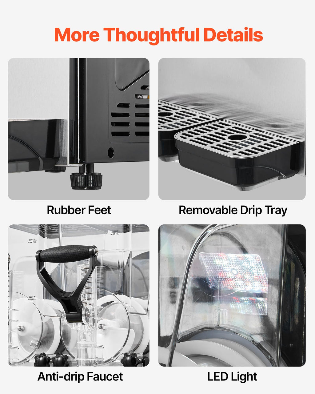 VEVOR Slushie Machine, 6L/1.6Gal Commercial Slushy Maker, Frozen Drink Maker with Self-Cleaning, Margarita Machine for Restaurants Bars Party for Slushie, Margaritas, Milkshake & More