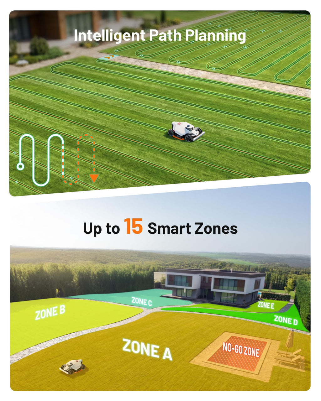 Mammotion LUBA 3 AWD 5000H Robot Lawn Mower for 1.25 Acres, 360° LiDAR+NetRTK+AI Vision Tri-Fusion Positioning, All-Wheel-Drive for 80% Slopes, 50 Multi-Zone Management, Cutting Height 2.2"-4.0"