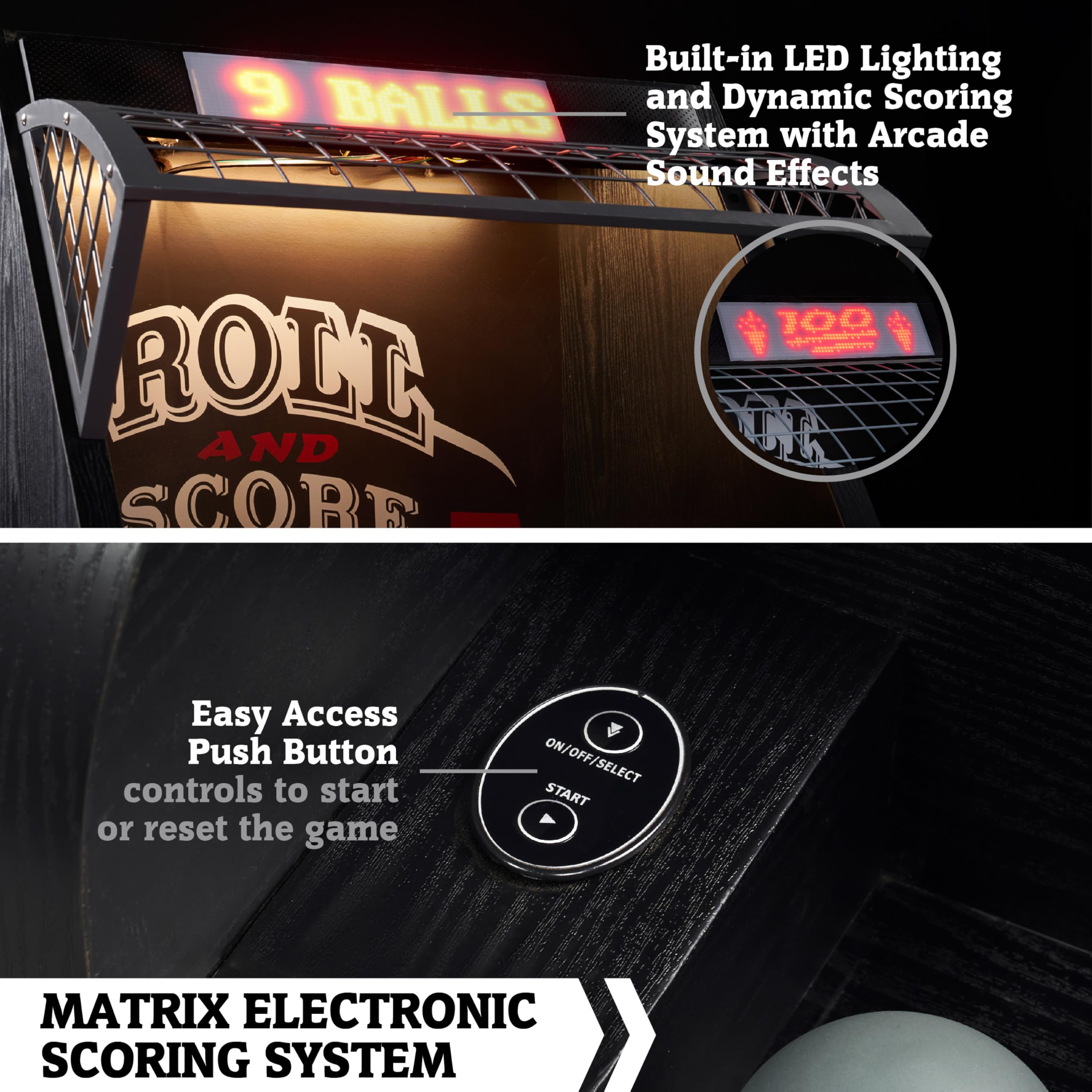 Hall of Games Roll & Score Multiple Styles Arcade Game Collection, Durable & Stylish Designs with Game Balls, Perfect for Family Game Rooms