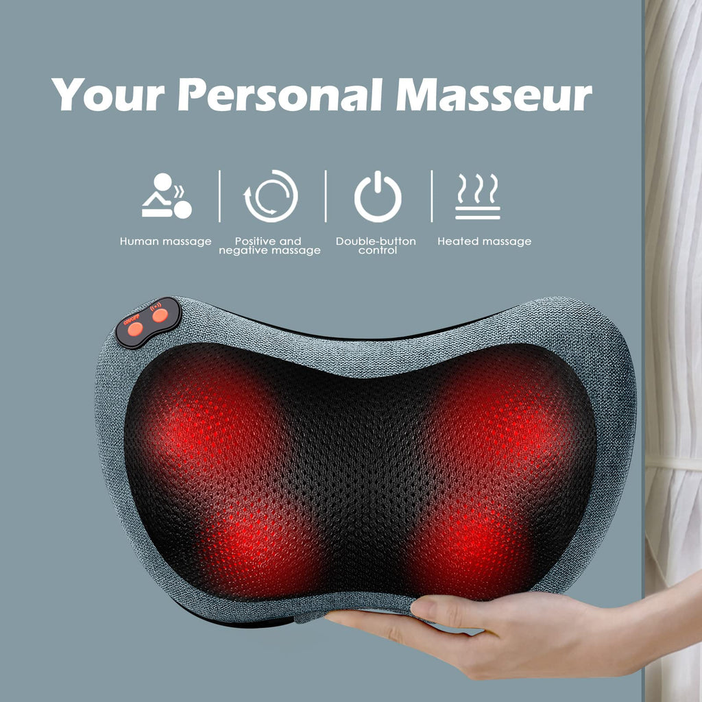 Papillon Fathers Day Dad Gifts for Husband,Back Massager with Heat,Shiatsu Neck Massager Pillow for Back,Neck,Shoulder,Foot&Lower Back Pain Relief,Relaxation Gifts for Women/Mom/Dad(Black)