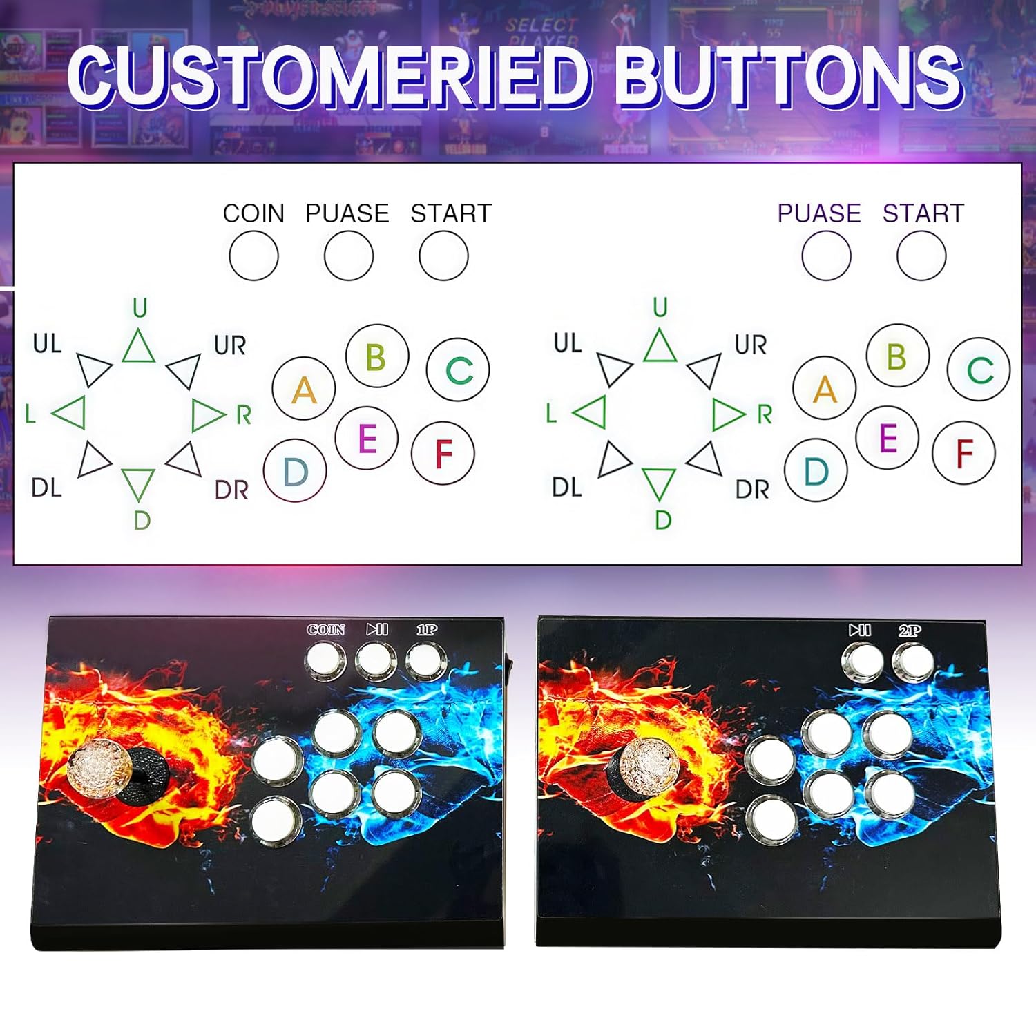 substaN Newly Upgrade 3D Arcade Games Console Built-in 30000+ Classic Games, 20+ Simulators, Two Separate Consoles, 1280x720 HD Retro Gaming Machine for 4K TV & Projector & PC, Supports 1-4 Players