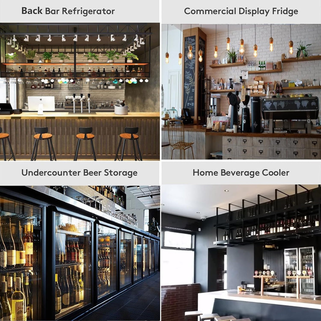 BODEGACOOLER Commercial Beverage Refrigerator with Glass Door,12.5 Cu.Ft Display Merchandiser Drink Refrigerator,Upright Commercial Bar Fridge,Display Drink Cooler,Soft LED Light,Romovable Shelves