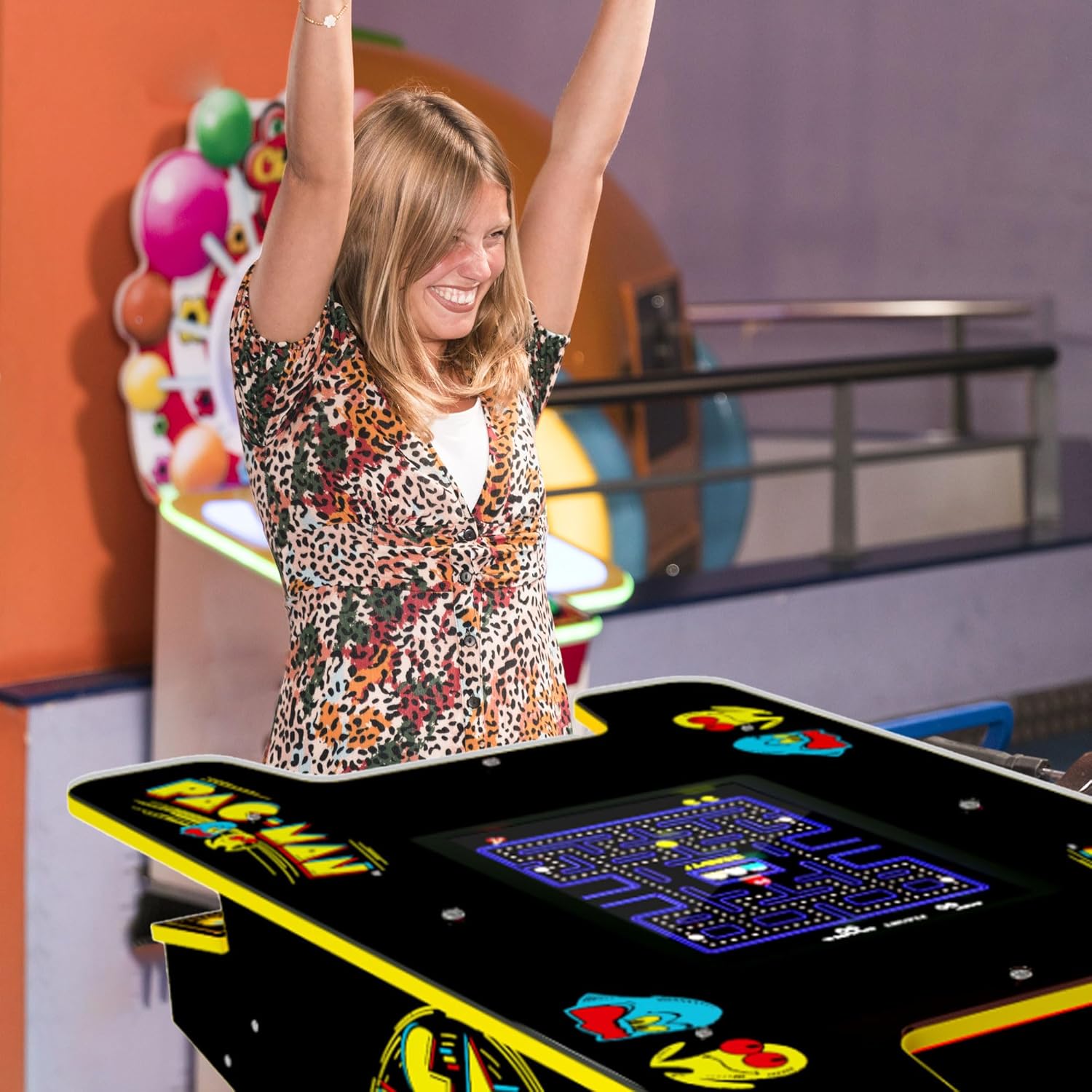 Arcade1Up Pac-Man Head-to-Head Arcade Table, Black Series, 17" Color LCD, 29" Tall - Plug & Play Retro Home Game Machine w/ Dual Joysticks & 12 Classics Including Galaga, Dig Dug, Mappy and More
