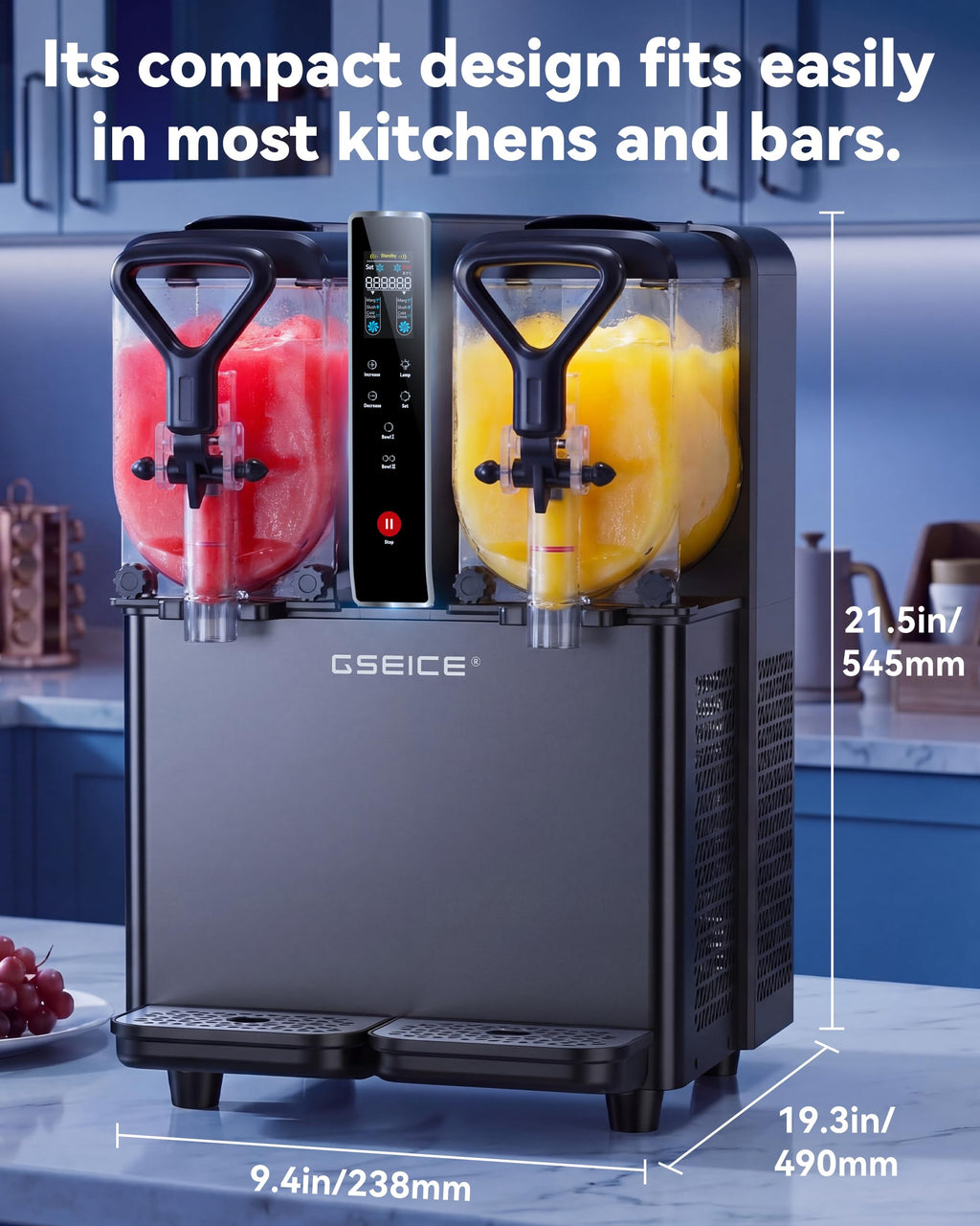 8L/2.1Gal Slushie Machine for Commercial & Home Use, Frozen Drink Maker for Slushy,Margaritas,Frappés,Milkshake and More