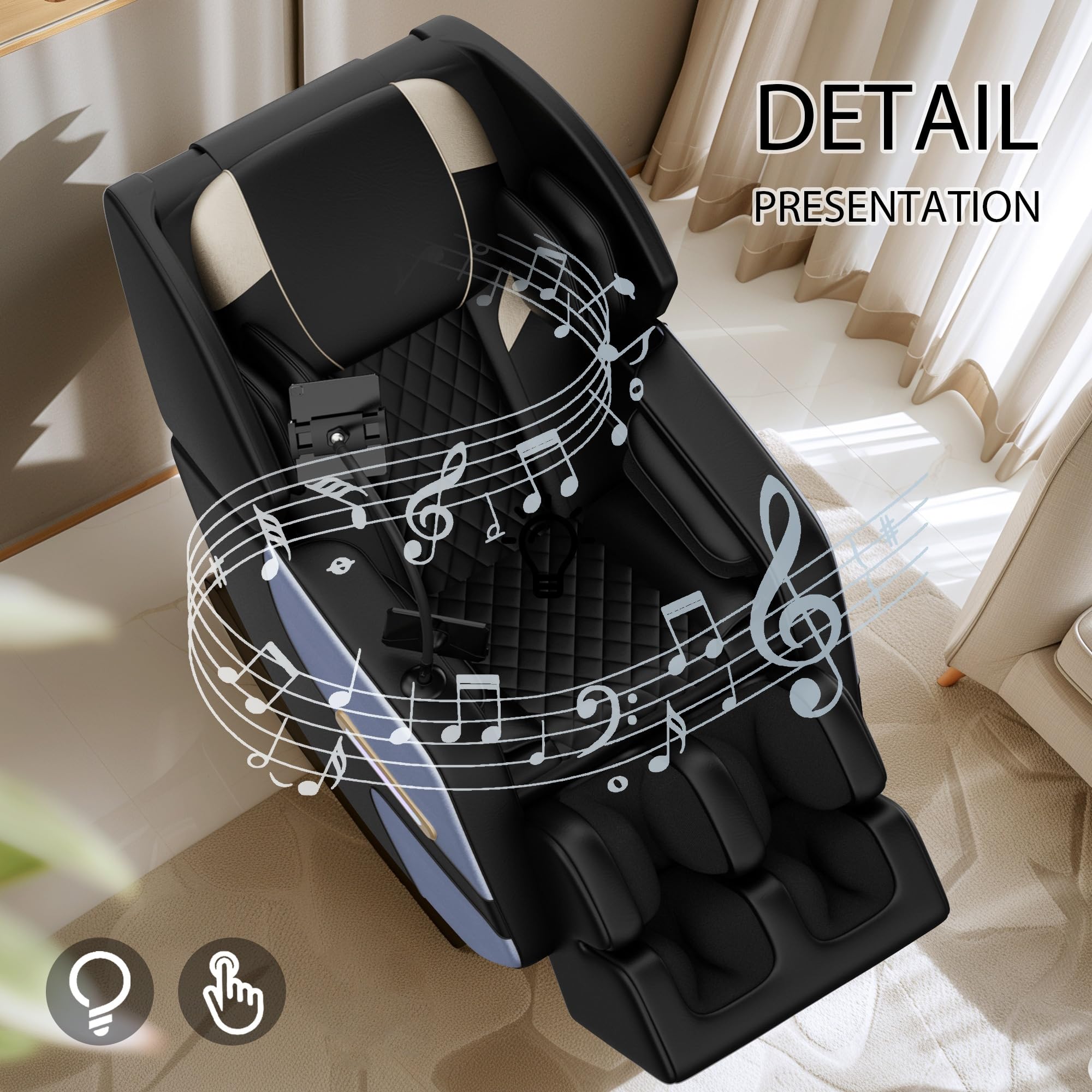2026 Massage Chair Full Body, Zero Gravity Massage Chair with Auto Modes, Airbag Massage, 6 Fix Point Rollers, Foot Massage, Heating, Touch Screen Controller, Home Massage Chairs