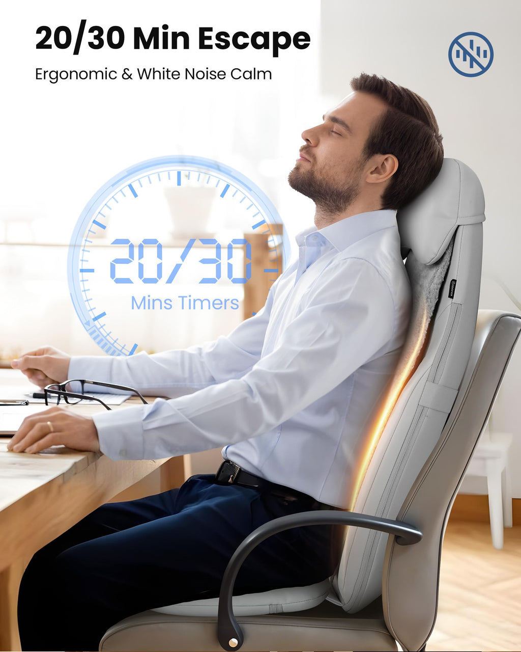 COMFIER Massager Chair with Heat, Shiatsu Neck Back Massager Portable with Compression & Rolling,Massage Chair Pad for Neck & Back for Muscle Tension Relief, Father Day Gift