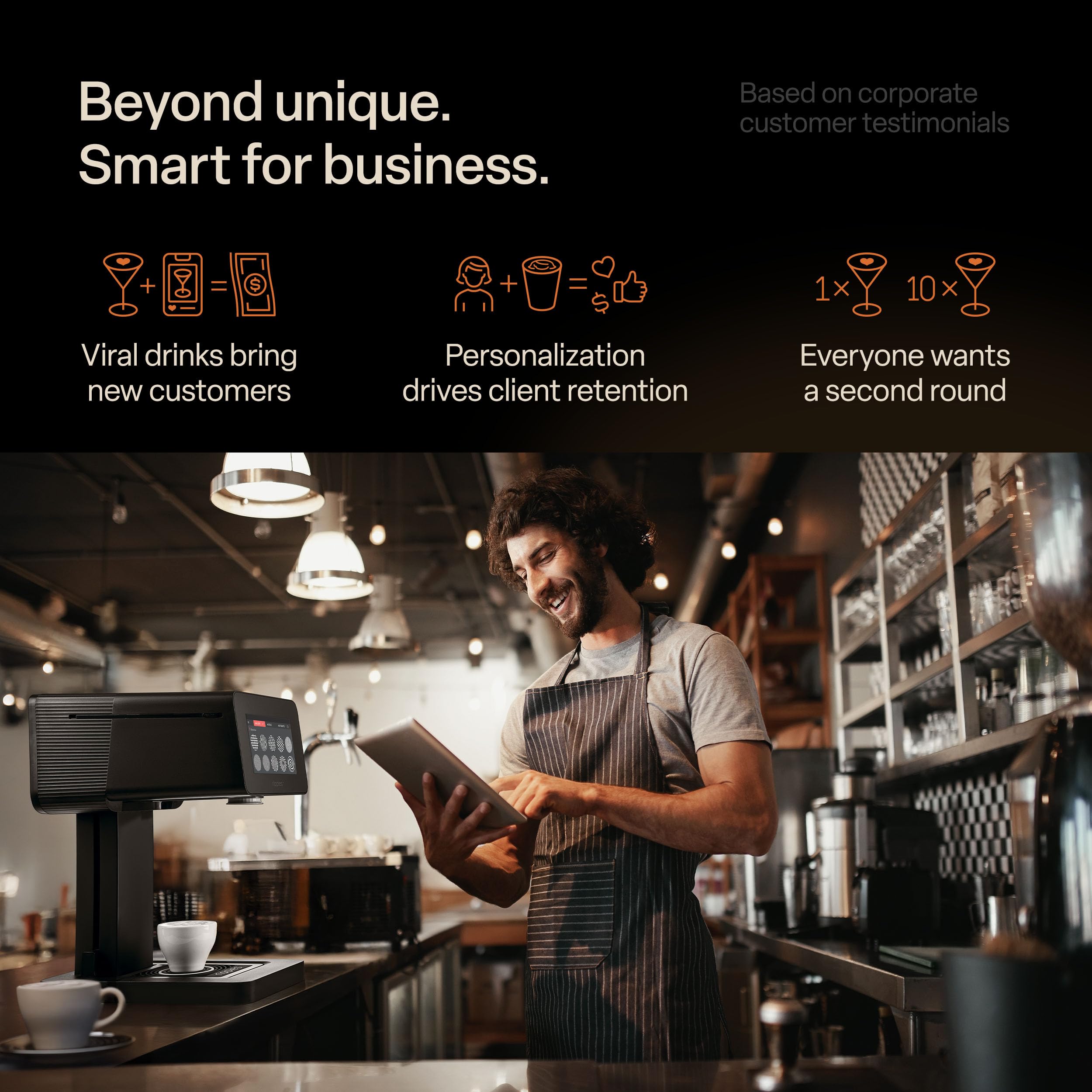 Ripples The Original Maker II, Print on Beverage Foam and Desserts, Plant-Based Ingredients Only, Selfie and Personalized Designs (Machine + Chameleon Pod)