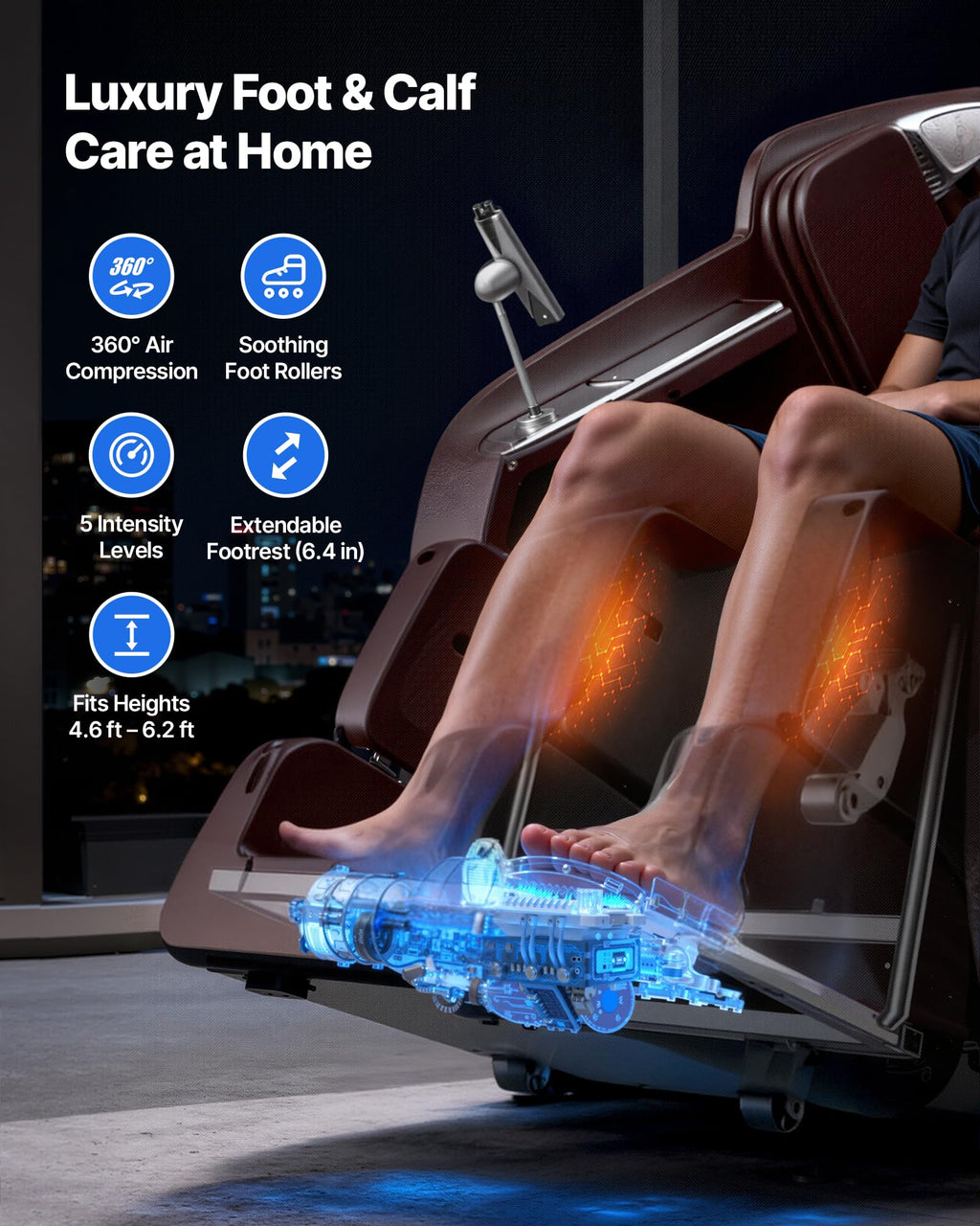 VEVOR Massage Chair - Full Body Zero Gravity Recliner with Multi Auto Modes, 3D Shiatsu, Heating, Bluetooth Speaker, Airbag, Foot Roller, and Touch Screen