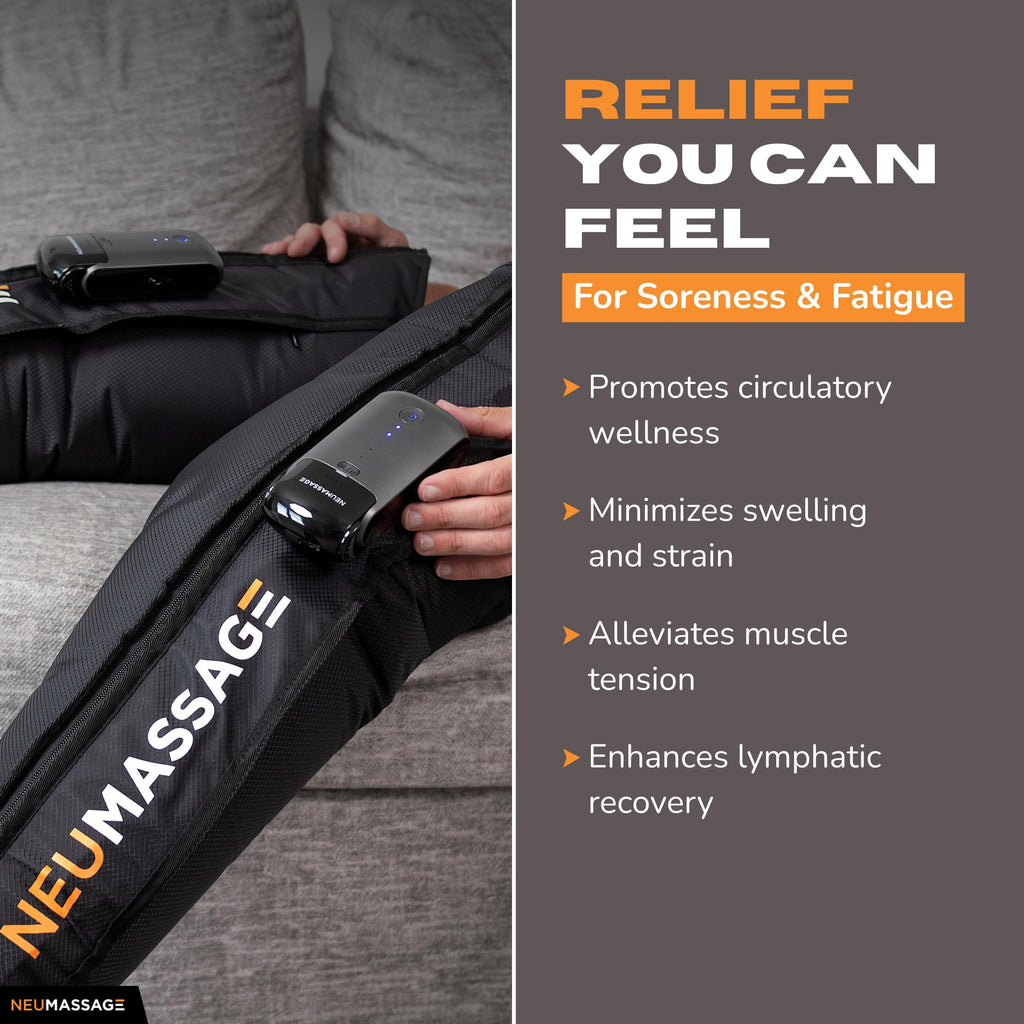 Professional Leg Compression Massager Recovery System | Cordless Rechargeable Air Recovery Boots with Sequential Compression | Fast Recovery & Improved Circulation [Large, Black]