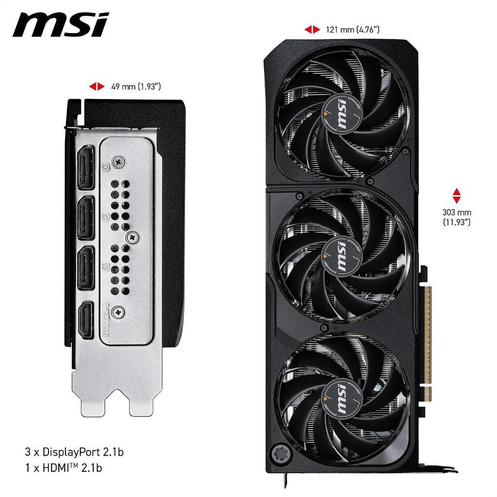 MSI VGA GEFORCE RTX 5080 16G Shadow 3X OC RTX5080 16GB GDRR7 256 B DX12 PCIE 5.0 X16 (3XDP 1XHDMI)