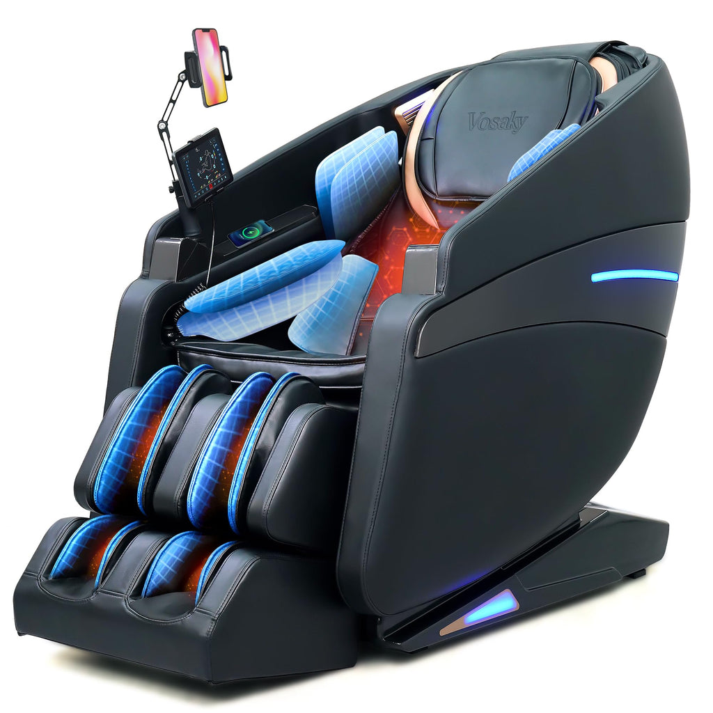 4D Massage Chairs Full Body Recliner with Heat Zero Gravity 57'' SL Track Shiatsu Massage Chair for Home Office with AI Voice, 7" Touch Screen, Wireless Charging,Neck & Shoulder Relief