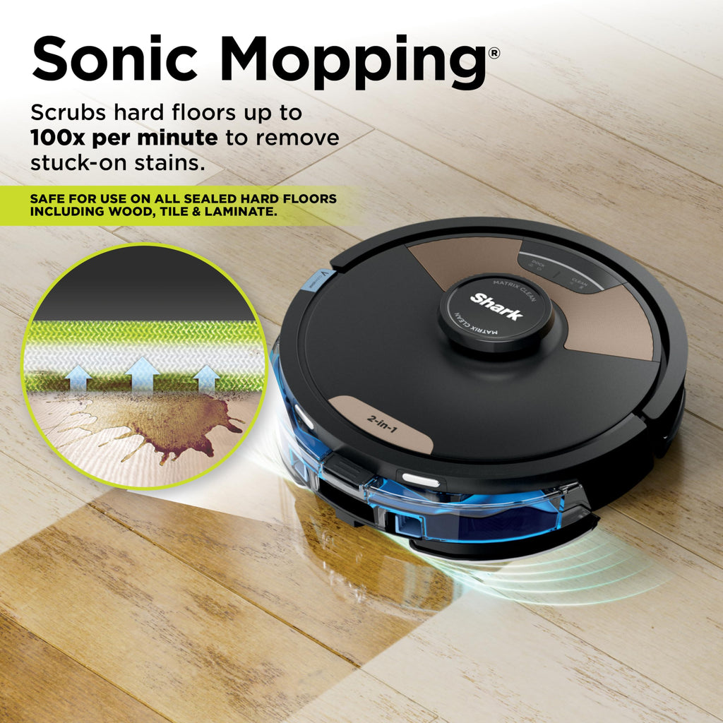 Shark Matrix Clean | Robot Vacuum Cleaner with Powerful Suction for Pet Hair, Rugs, Carpets & Hard Floors | Self-Empty Base | 60-Day Capacity | Voice Control | LiDAR Navigation | Cool Grey | AV2511AE