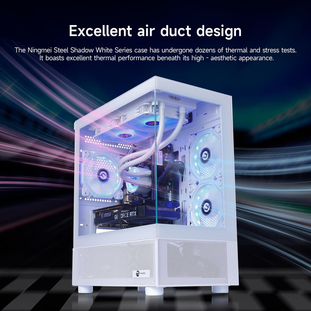 NINGMEI Prebuilt Gaming PC AMD Ryzen 7 5700X RTX 5060 8GB | 32GB DDR4 RAM 1TB Gen4 NVMe M.2 SSD,650W PSU WiFi Ready & Windows 11 Home Gaming Desktop Computer Black