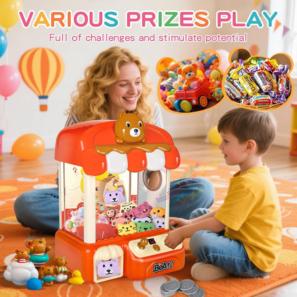 nicknack Large Claw Machine for Kids with Toys Inside,Arcade Size Toys for 3 4 5 6 7 8 Years Old Girls,Mini Prize Toys for Boys,Christmas Birthday Gifts for Kids,Includes Coins & Mini Toys