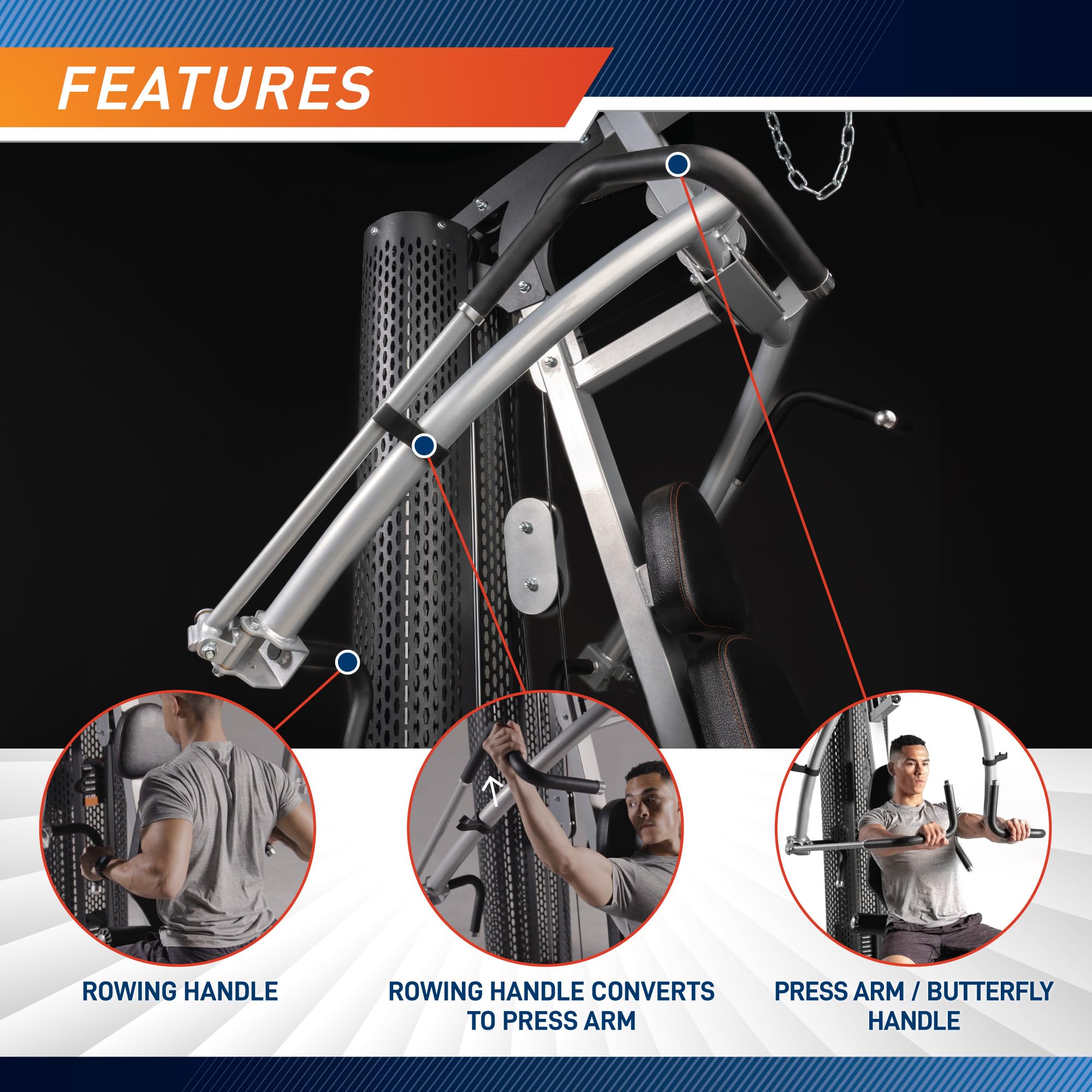 Marcy 150-lb Stack Home Gym System with Row with Optional Leg Press Attachment (Sold Separately)