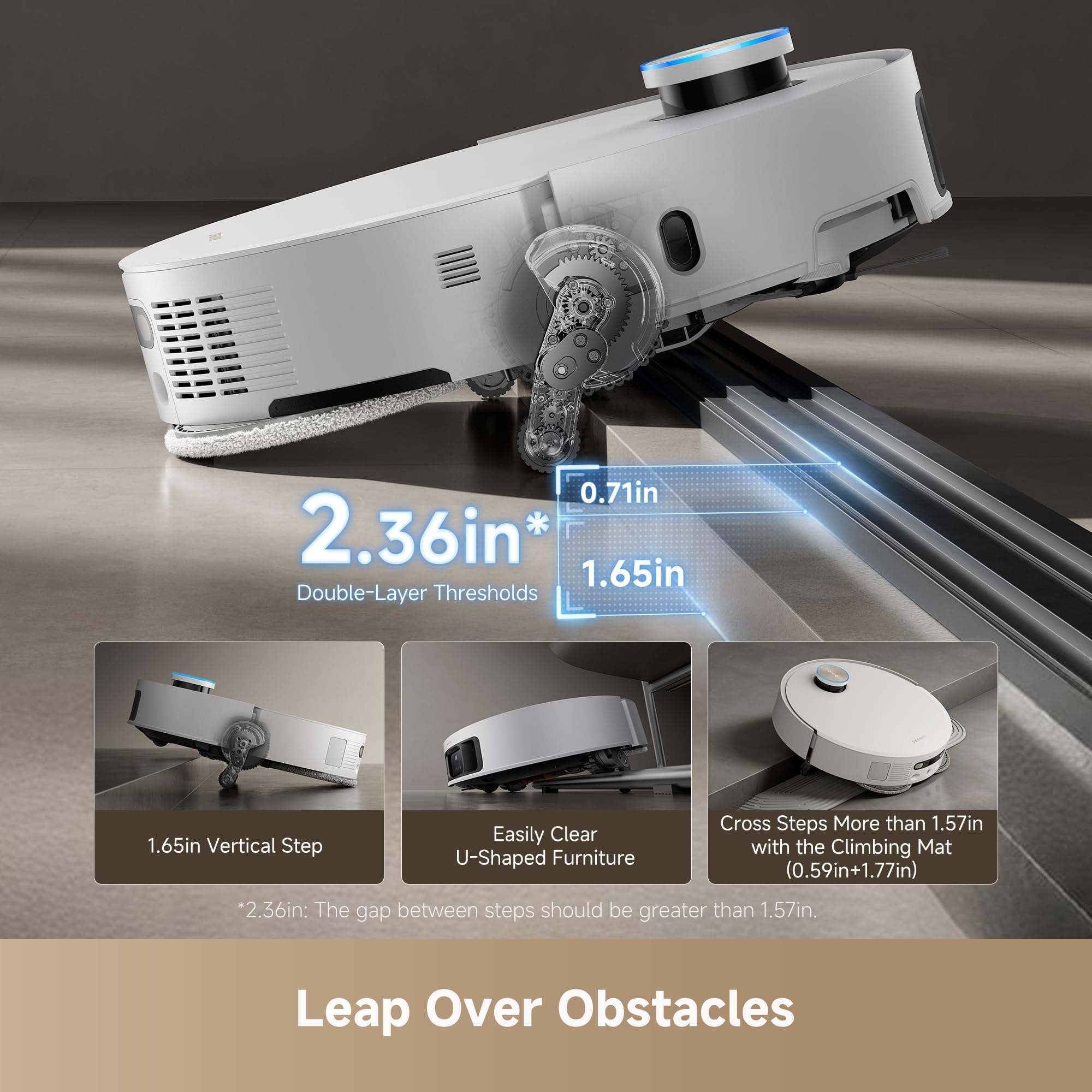DREAME Aqua10 Roller AE Robot Vacuum, Roller Mop Fresh Water Mopping, Carpet-Safe Roller Guard, Auto-Empty, 30,000Pa Suction, 212℉ Hot Water Mop Washing, Hot Air Drying, 100% Detangling, Voice Control