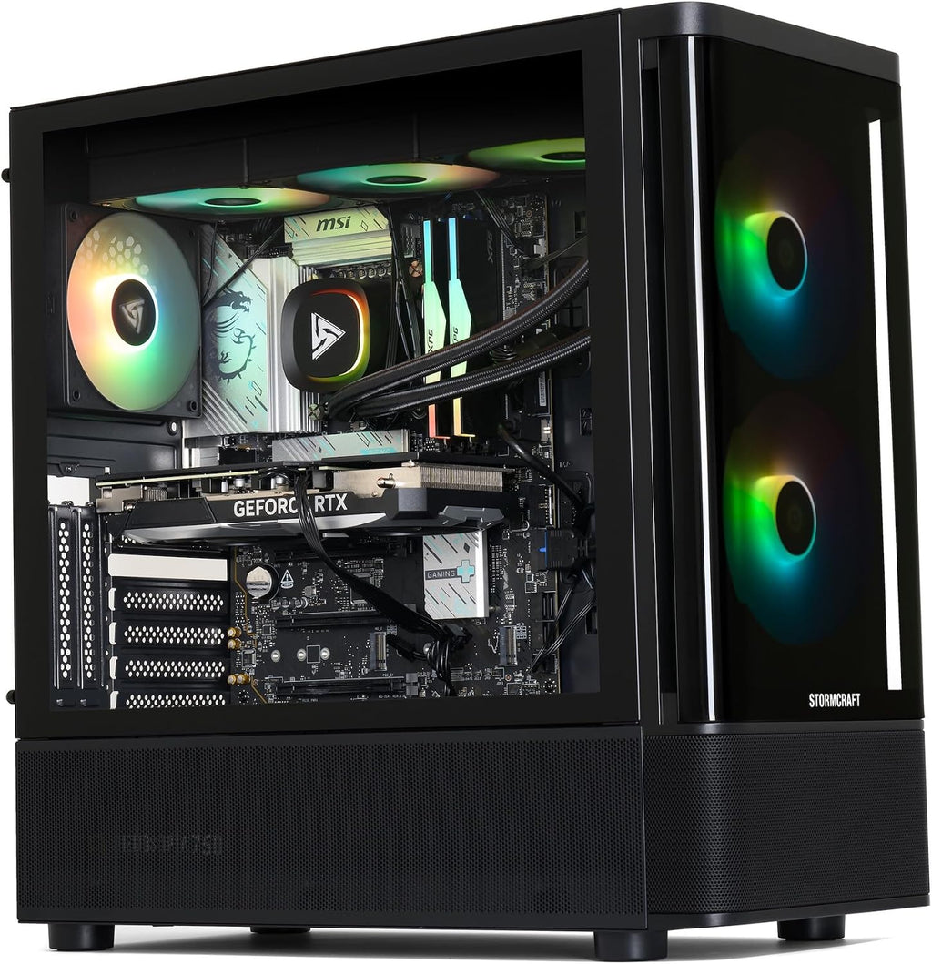 STORMCRAFT Skyhawk PRO Gaming PC RTX 5070 Ti R7 9800X3D 32GB DDR5 2TB SSD | AMD Ryzen 7 CPU 5.2GHz,16GB GDDR7 VGA,RGB 6000MHz RAM,B850 Chipset,360mm AIO,850W Gold PSU,Win11 Home Prebuilt Desktop Gamer