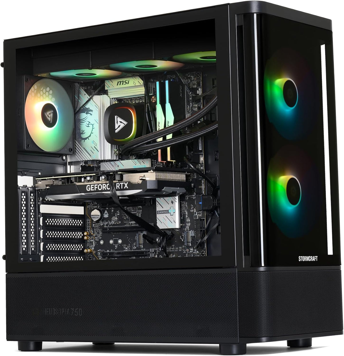 STORMCRAFT Skyhawk PRO Gaming PC RTX 5070 Ti R7 9800X3D 32GB DDR5 2TB SSD | AMD Ryzen 7 CPU 5.2GHz,16GB GDDR7 VGA,RGB 6000MHz RAM,B850 Chipset,360mm AIO,850W Gold PSU,Win11 Home Prebuilt Desktop Gamer