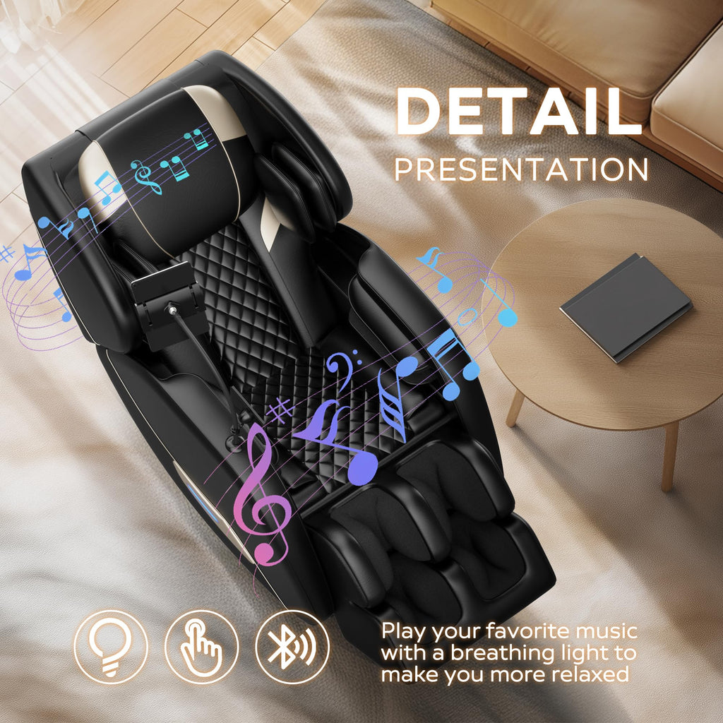 2026 Massage Chair Full Body, Zero Gravity Massage Recliner Chair with Auto Modes, 8 Fix Point Rollers, Airbag, Foot Massage, Touch Screen Controller, Deep Yoga Stretch, Heating Function