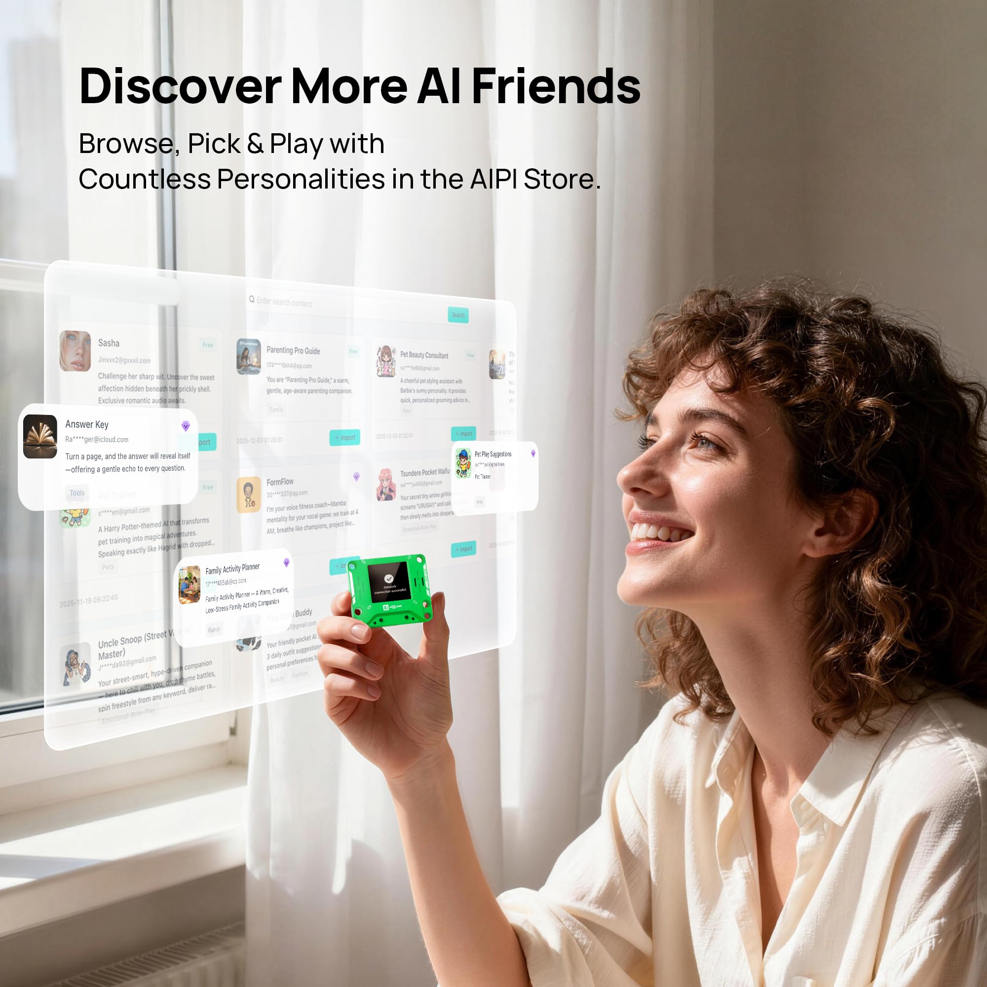 AIPI-Lite AI Robot, Smart Customizable Character with Voice Cloning, GPT Model Access, Memory Storage, and Real-Time Interactive Reactions