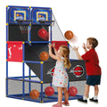Upgrade Dual Basketball Arcade Game Kids Basketball Hoop with Electronic Scoreboard LED Light 6 Balls Indoor Outdoor Sports Toys Gifts for Boys Girls Ages 3-8 (Red)