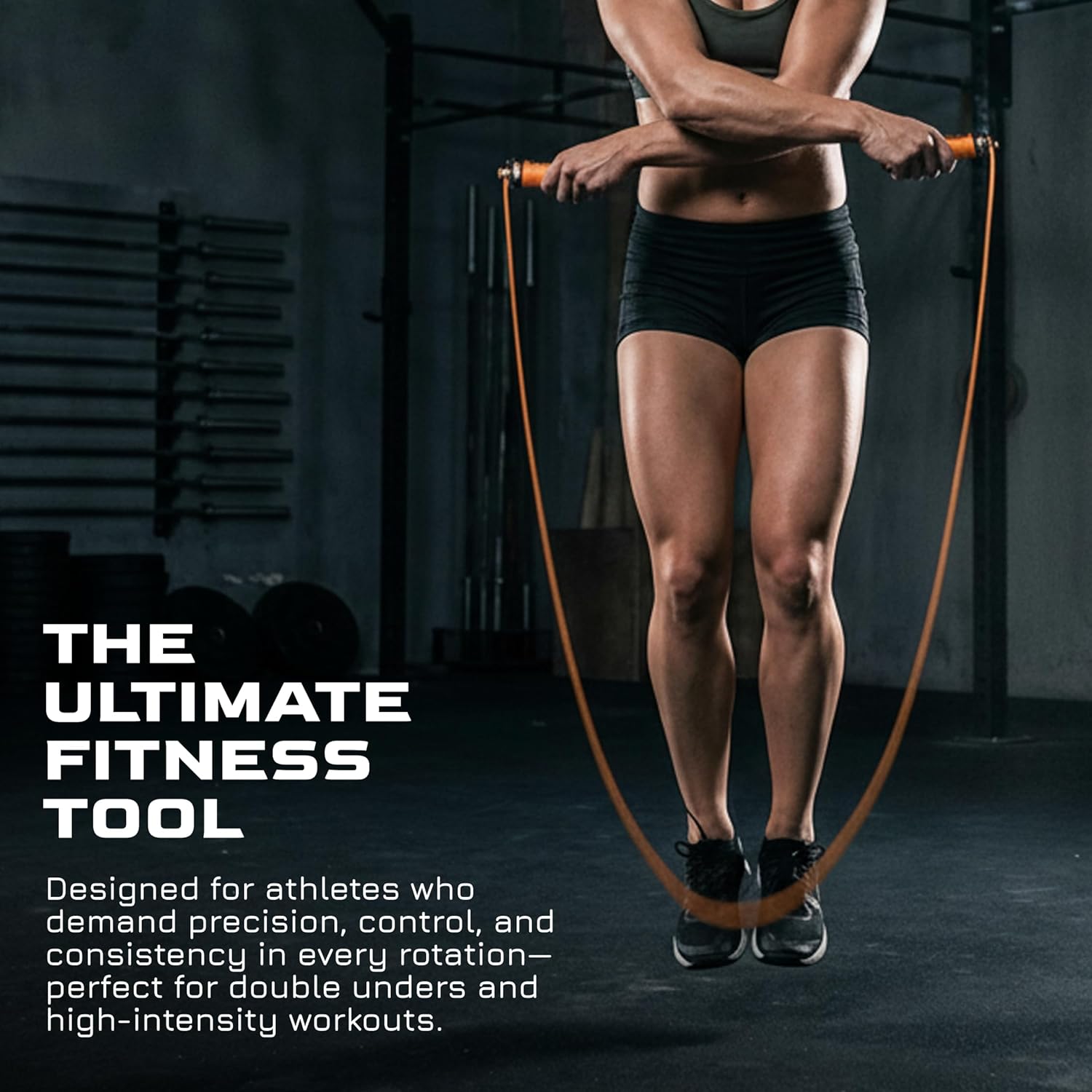 Attack Speed Jump Rope Adjustable Dual-Cable Skipping Rope for Men, Speed & Weighted Options, Fast Fold-Over Adjustment Durable Adult Boxing Rope for Fitness, Cardio Home Gym & Cross Training - Orange