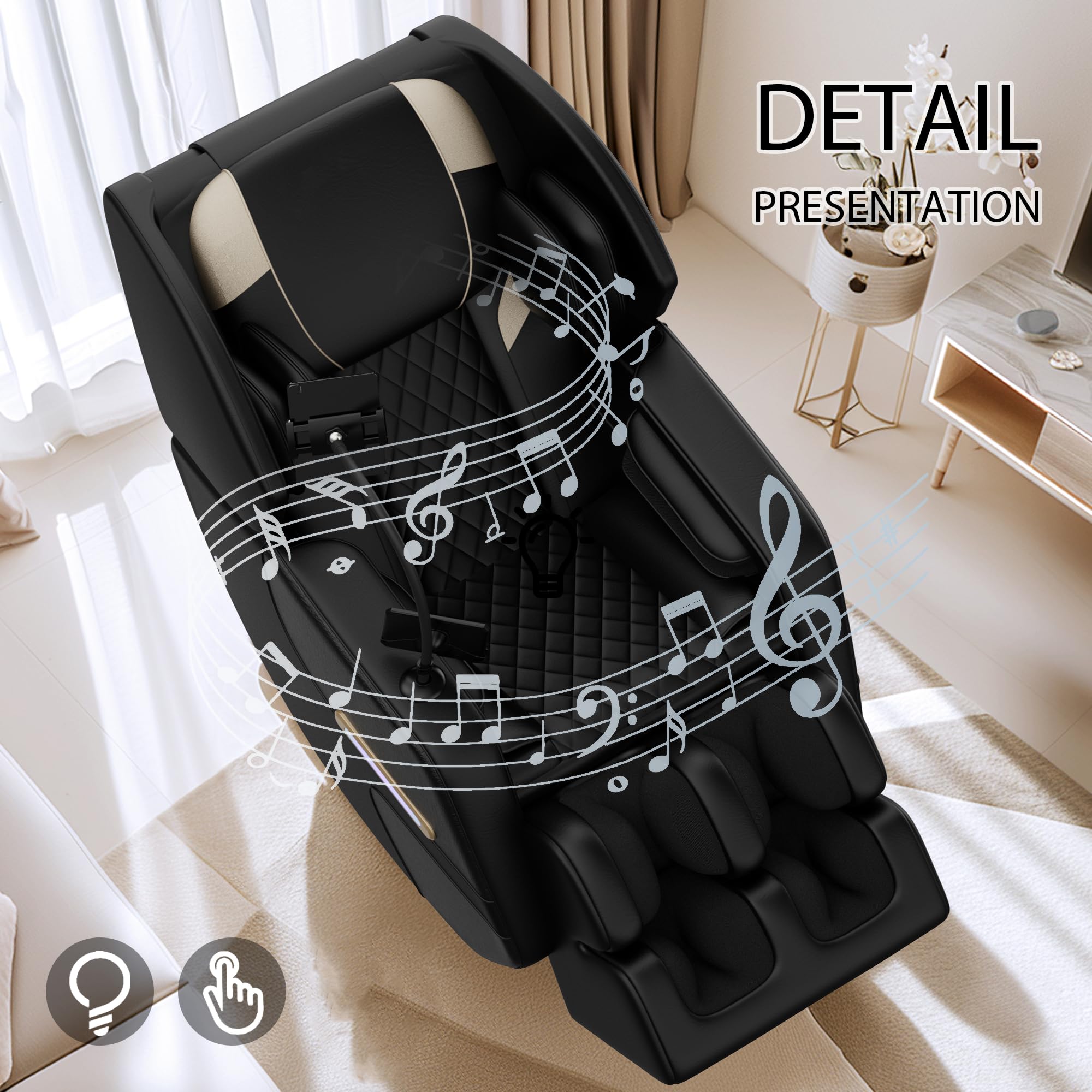2026 Massage Chair Full Body, Zero Gravity Massage Chair with Auto Modes, Airbag Massage, 6 Fix Point Rollers, Foot Massage, Heating, Touch Screen Controller, Home Massage Chairs