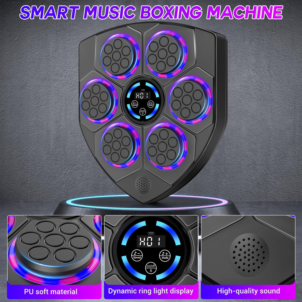 TGLLM Music Boxing Machine, Interactive Punching Trainer with Boxing Gloves, Large Size Wall Mounted Electronic Boxing Target for Adult Kids, 9 Modes & 9 Speeds