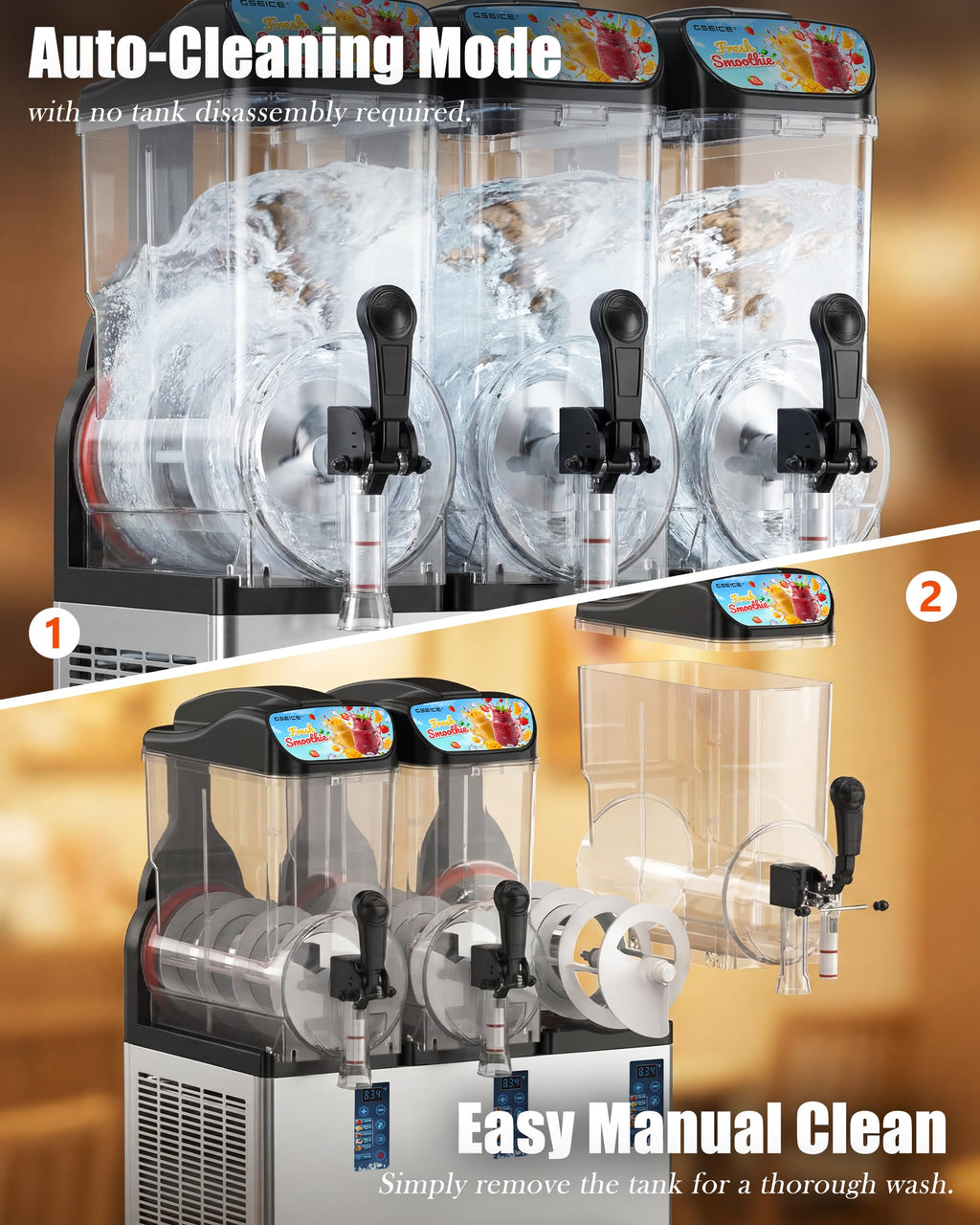 Commercial Slushy Machine 8Gal/30L, Margarita Slushie Smoothie Frozen Drink Maker,5-in-1,Wine Daiquiri Frapper Dispenser for Restaurants, Bars,Cafe and Home Party