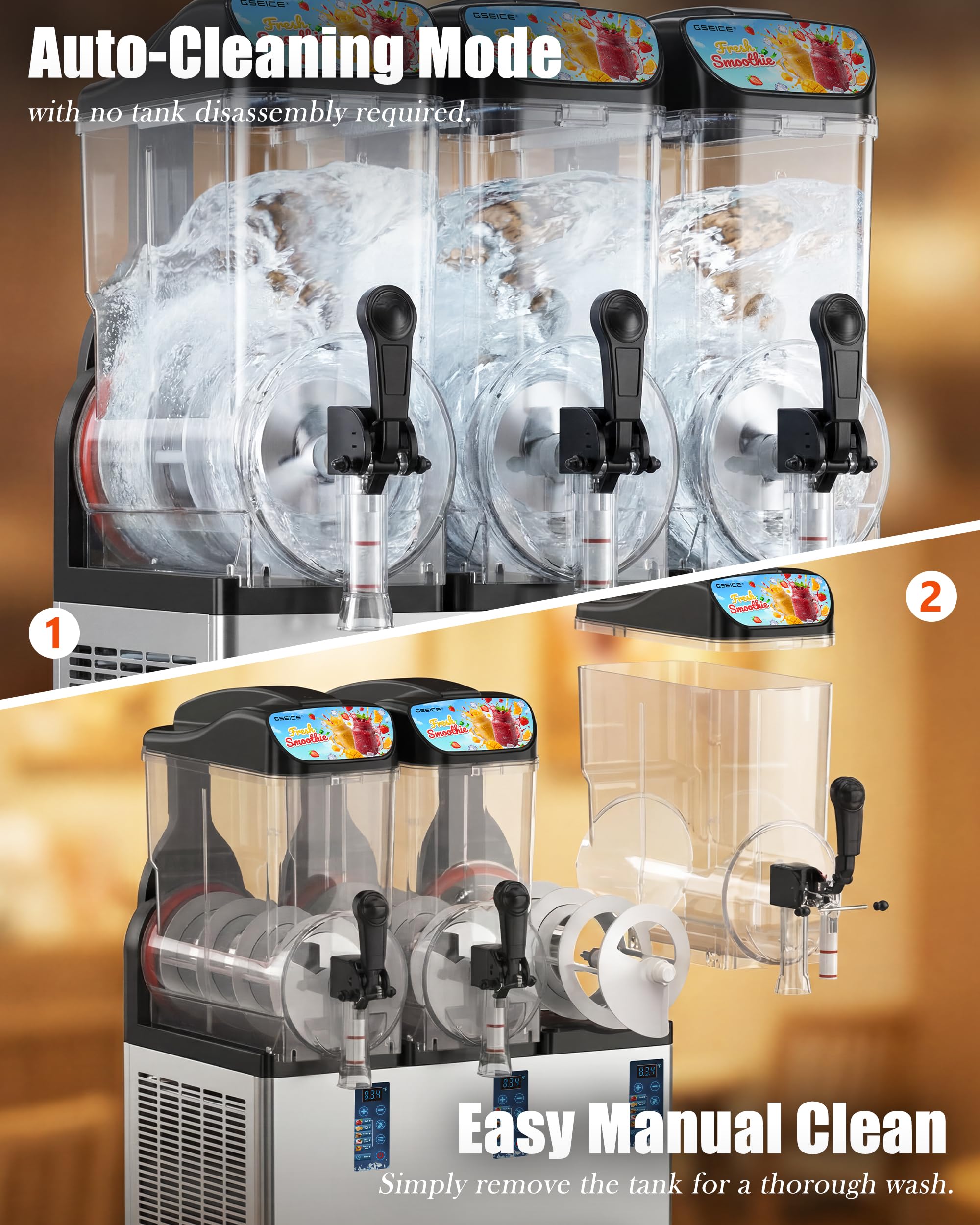 Commercial Slushy Machine 8Gal/30L, Margarita Slushie Smoothie Frozen Drink Maker,5-in-1,Wine Daiquiri Frapper Dispenser for Restaurants, Bars,Cafe and Home Party