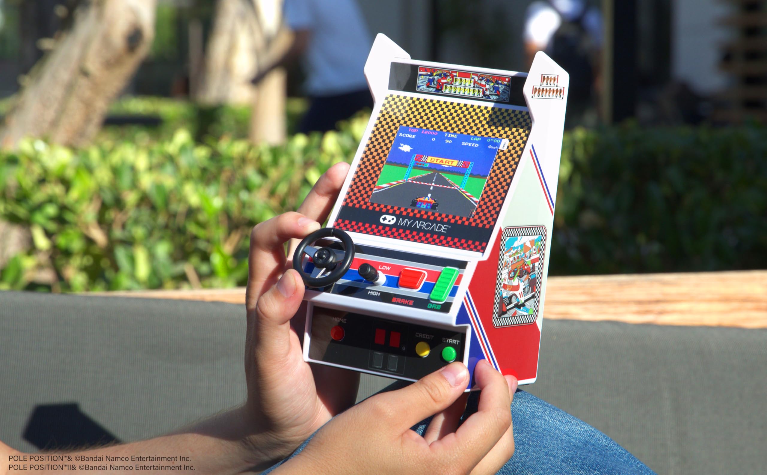 My Arcade Pole Position Racing Player: Handheld Game for Kids and Adults, 2 Games, Real Racing Controls, Portable Gaming, 3.5 inch Screen