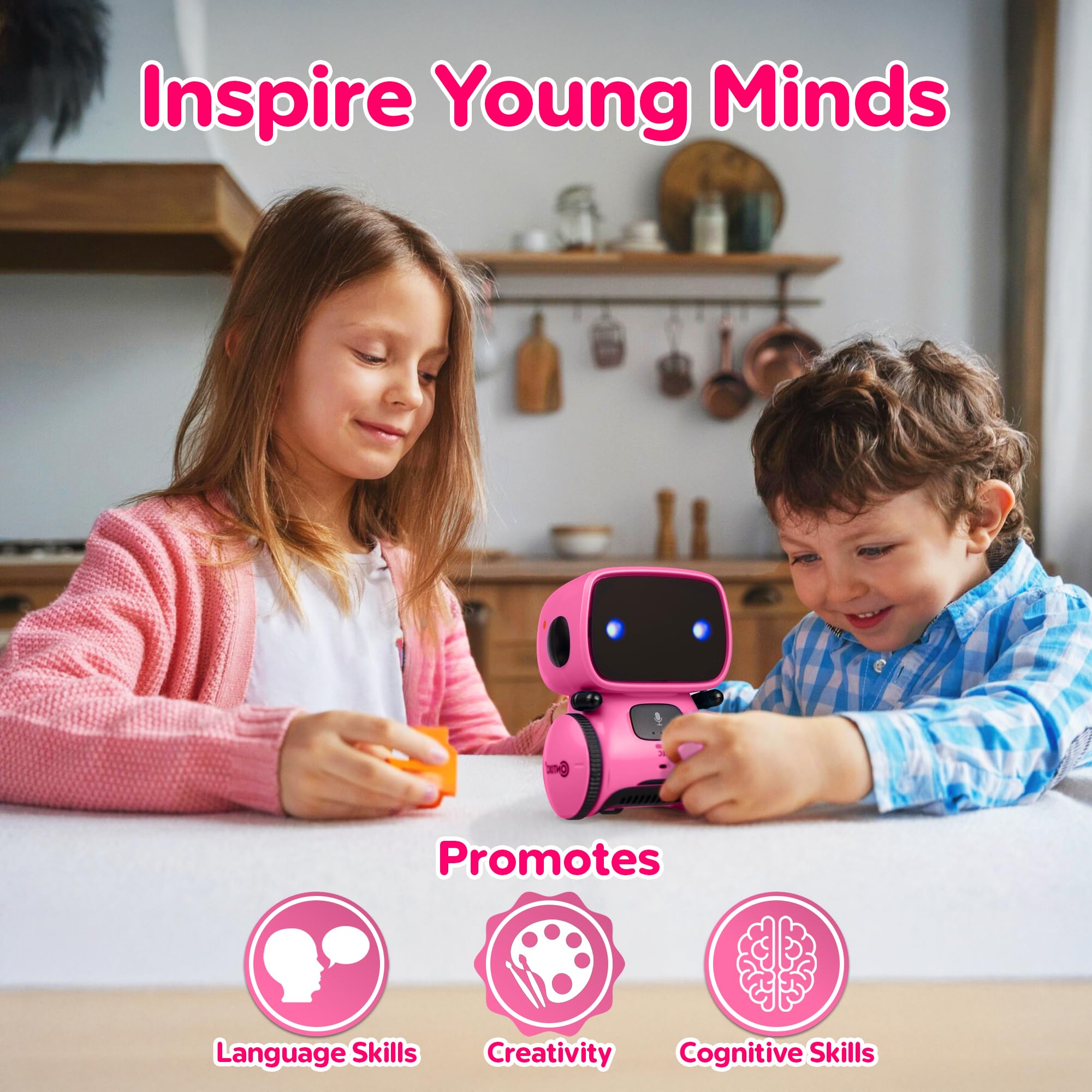 Contixo R1 Kids Robot Toy, Blue Interactive Smart Robots with Voice Control Talking Dancing Learning Touch Sensor Compact Educational Portable Toy for Boys Girls Toddlers 3-8 Years Old Birthday Gifts