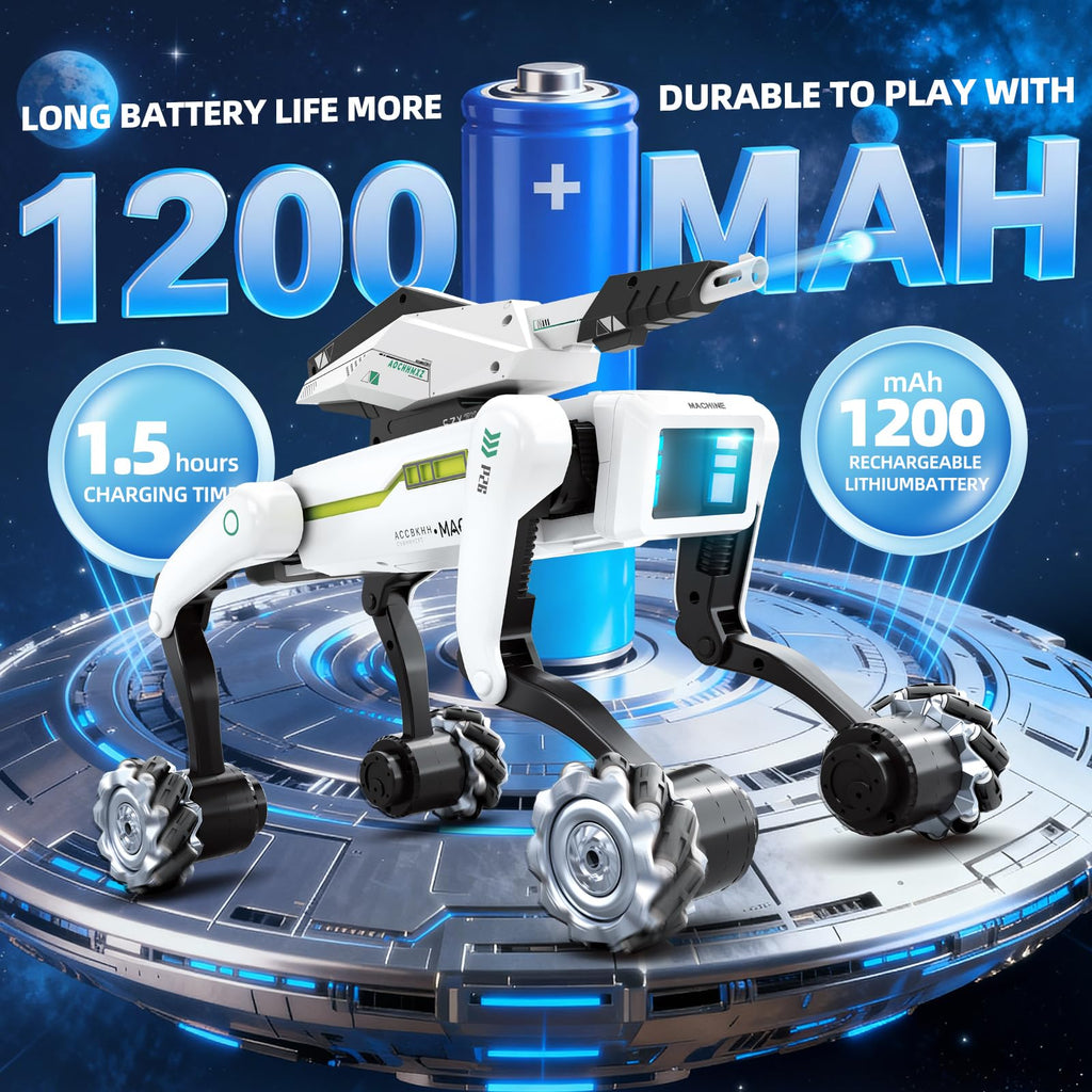 Smart Robot Dog for Kids Ages 6-12, Voice and Remote Control Robotic Pet, 30+ Bionic Actions, All-Terrain Stunt Moves, 25m Range, STEM Toy for Kids