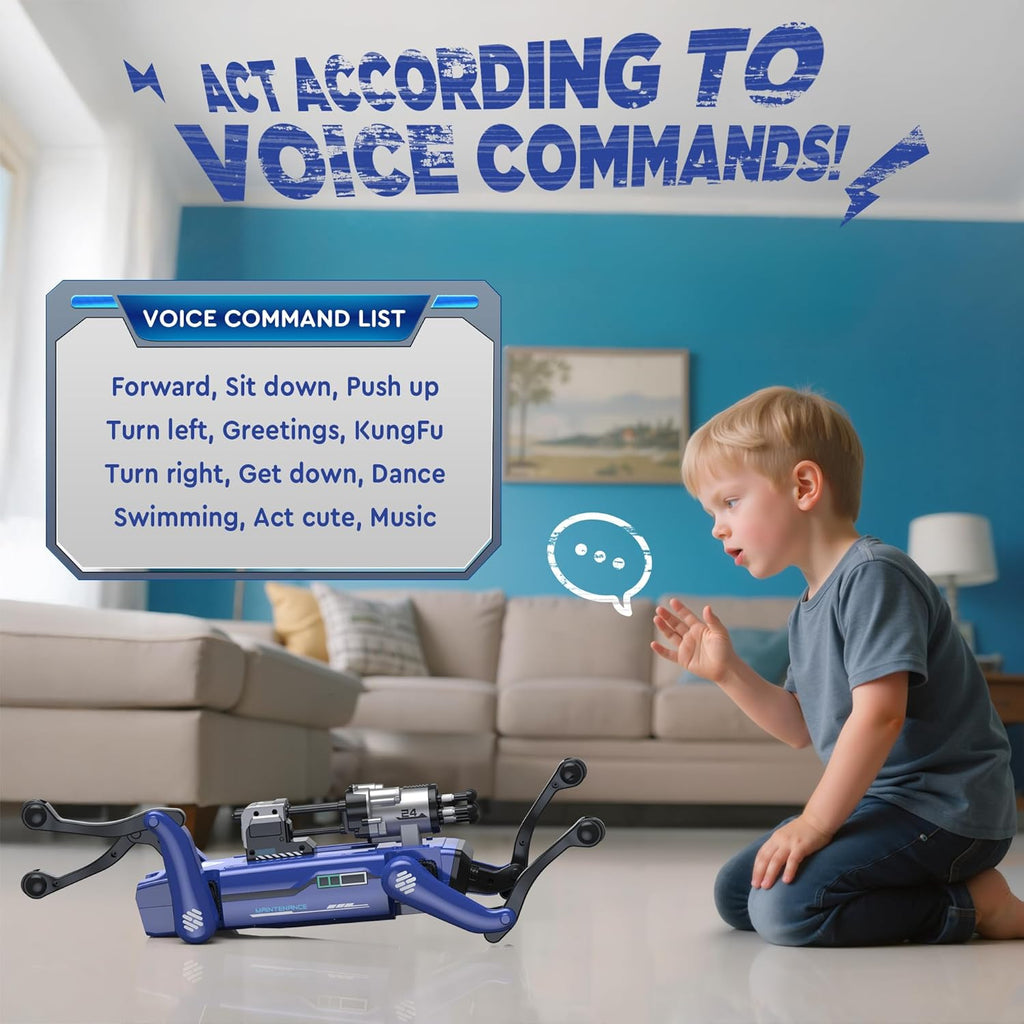 Robot Dog - Interactive STEM Toys with Voice & Remote Control, 30+ Lifelike Actions, Programmable Play, 25m Range, Durable & Safe - Best Gift for Kids 6-12
