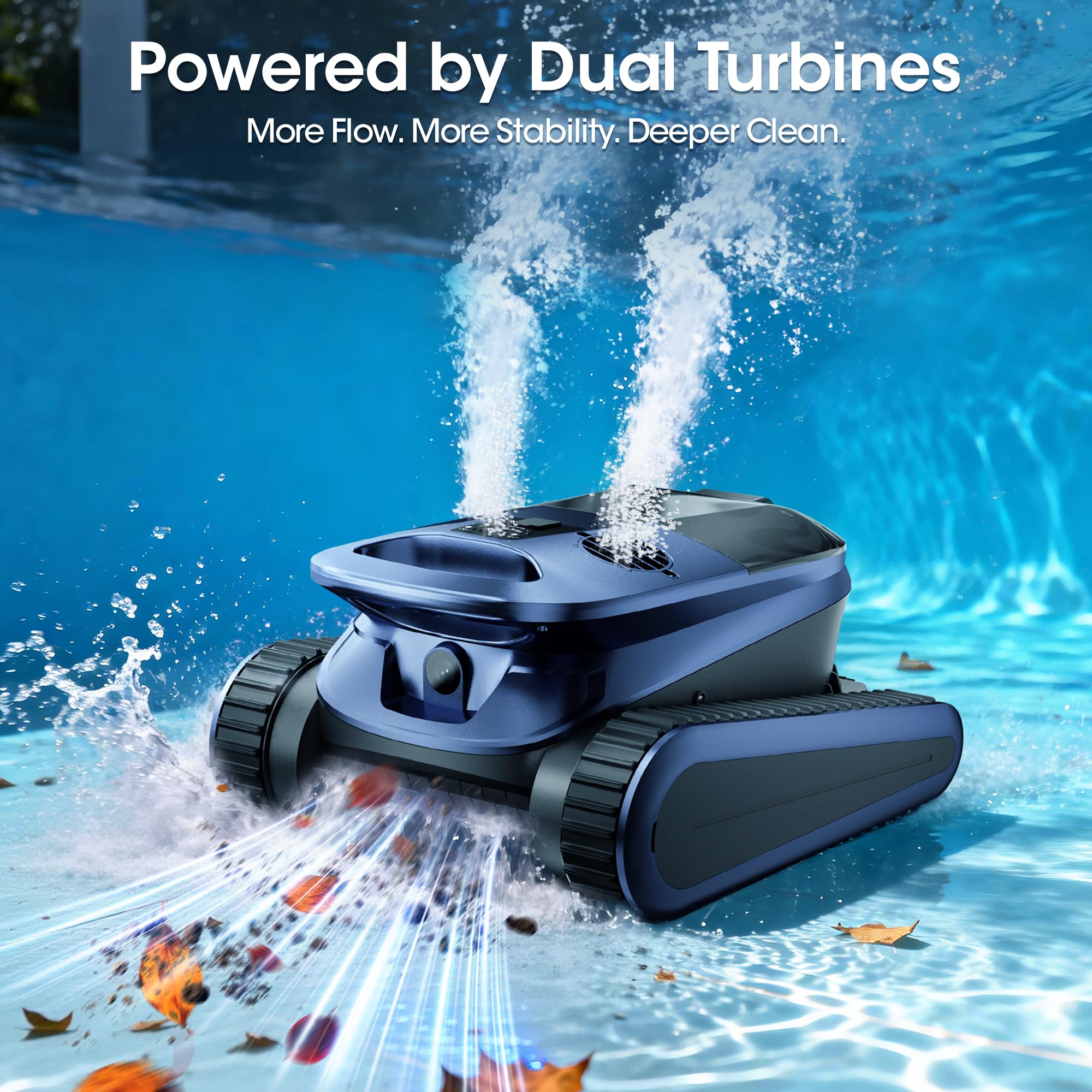 (2026 New) Pool Vacuum Robot - AI Smart Navigation, 360° Top-to-Bottom Cleaning, 4 Cleaning Modes, Over 3.5h Replaceable Battery Design, for Inground & Above-Ground Pools up to 3,200 Sq. Ft