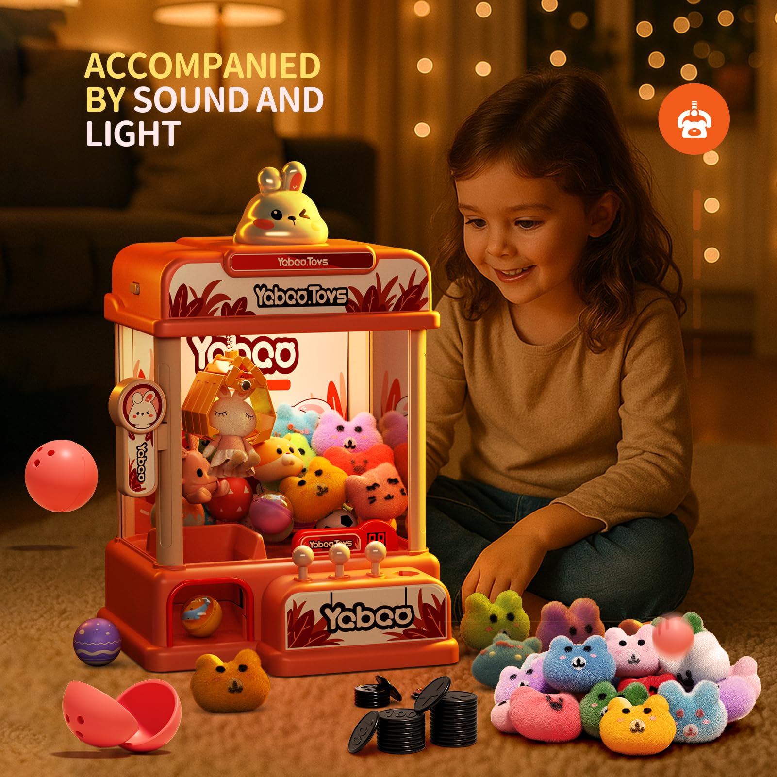 ORANGE OCEAN Large Claw Machine for Kids,Unicorns Toys Claw Machine for Girls,Mini Arcade Game with Prizes Toys,Kids Vending Machine Age 6-8 8-10,Christmas Party Birthday Gift for Girls Boys