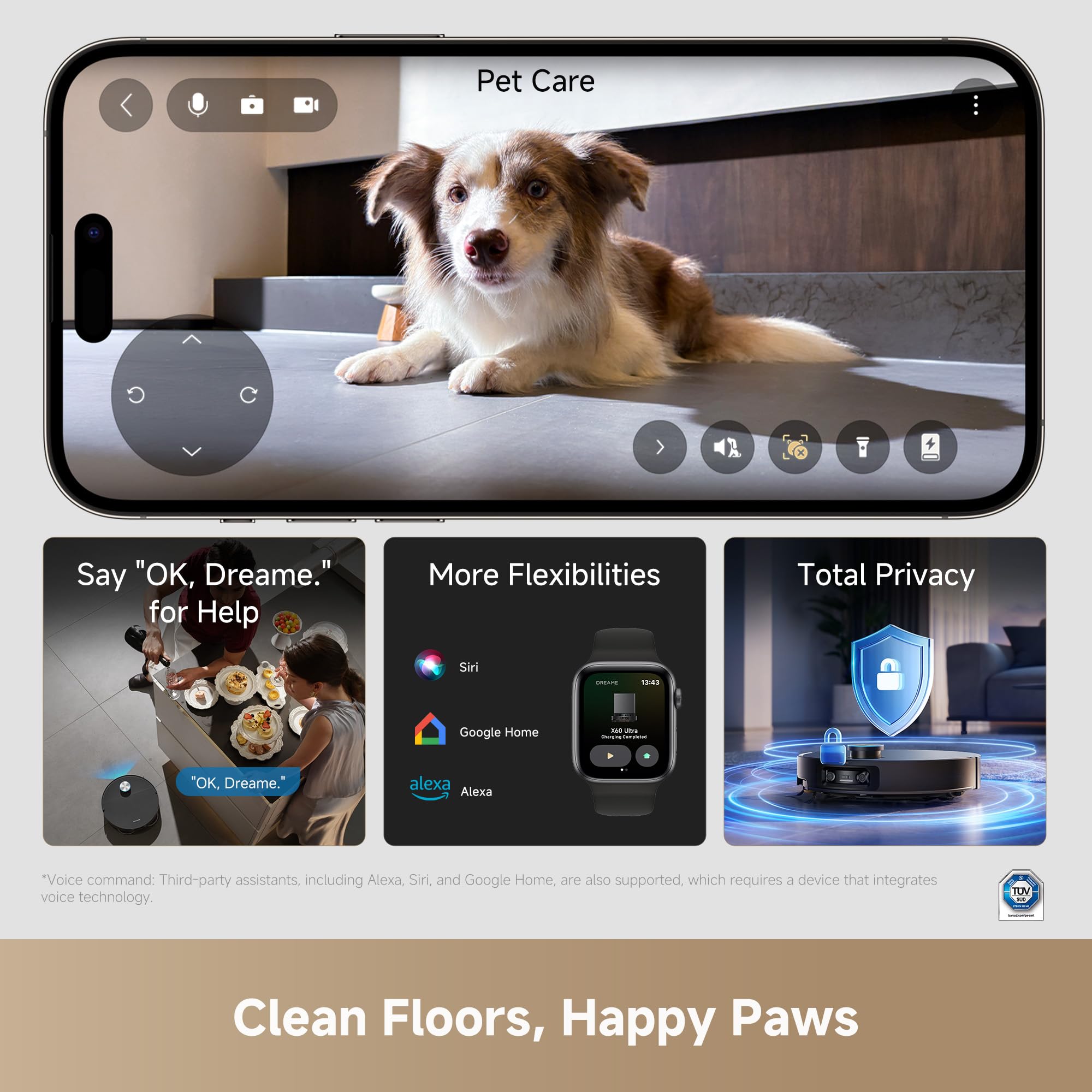 DREAME X60 Max Ultra Complete Robot Vacuum and Mop, Ultra-Thin Design, 35,000Pa Suction, Self Emptying&Refilling, Mop Self-Cleaning, 280+ Obstacle Avoidance, White
