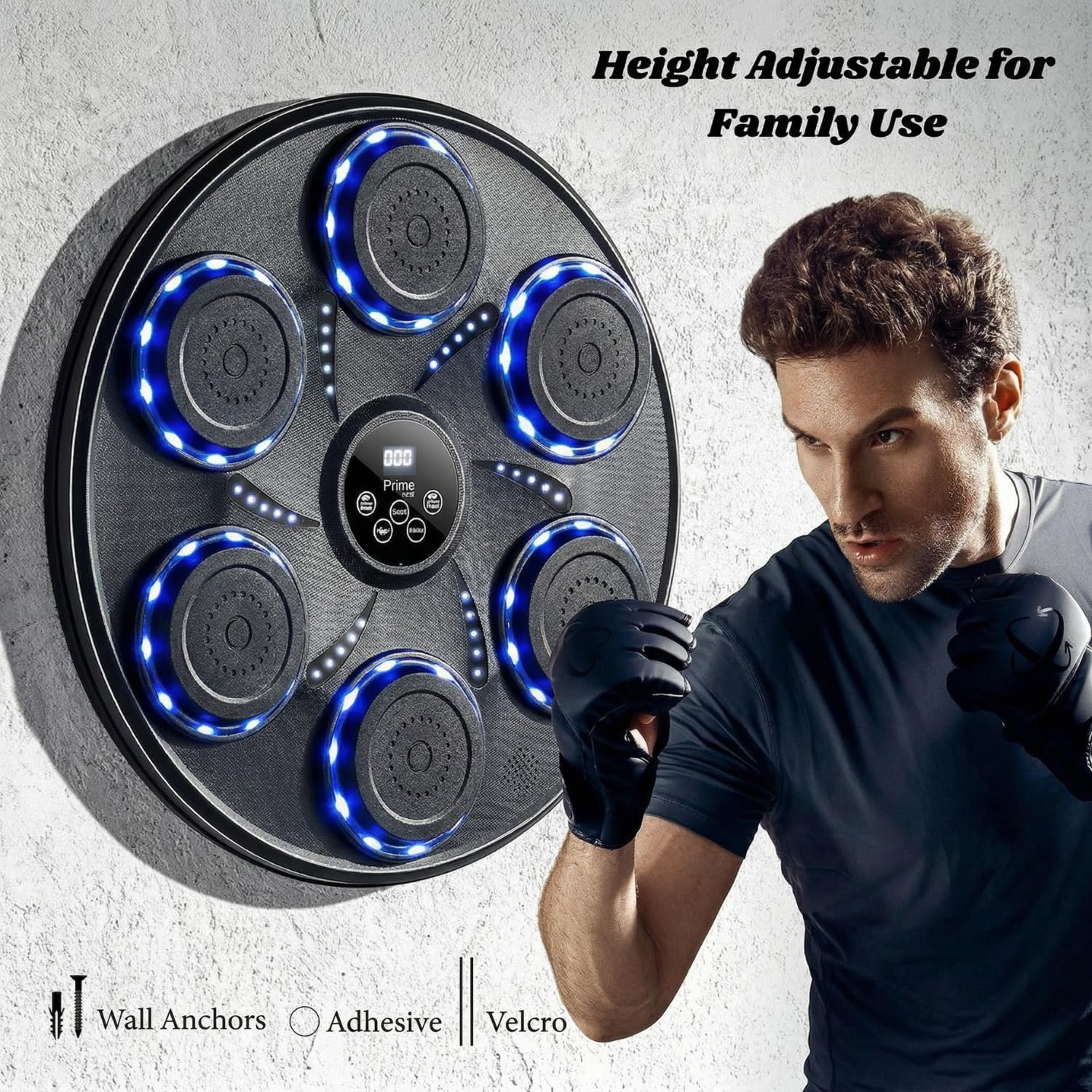 Music Boxing Machine for Adults and Kids, Interactive Punching Trainer with Boxing Gloves | Bluetooth Smart Boxing Training Machine with 9 Modes & 9 Speeds | Large Size Wall for Home, Office, and Gym